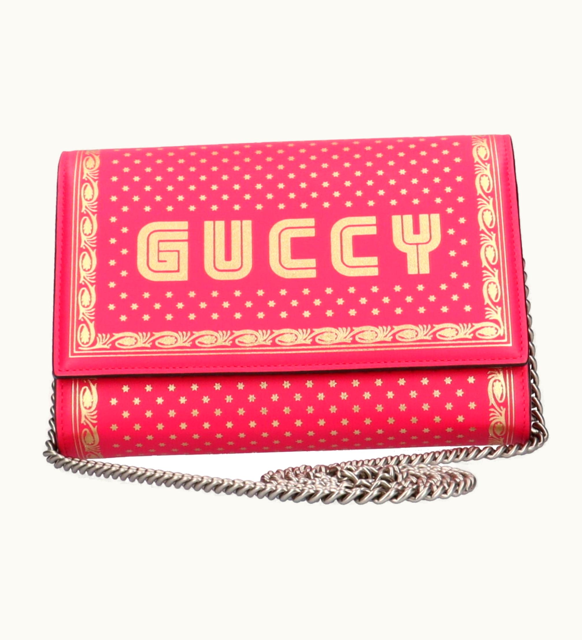 Gucci Guccy Sega Shoulder Bag Leather Pink Ladies