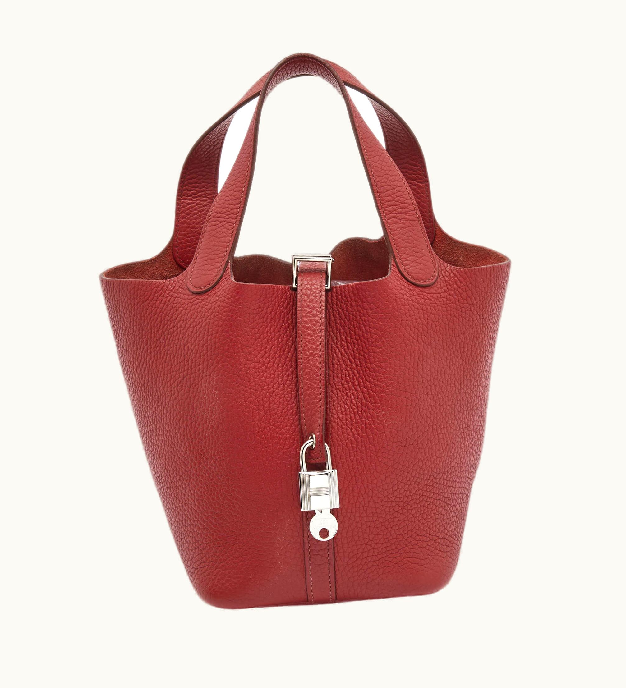Hermès Rouge Garance Leather Picotin Lock 18 Bag