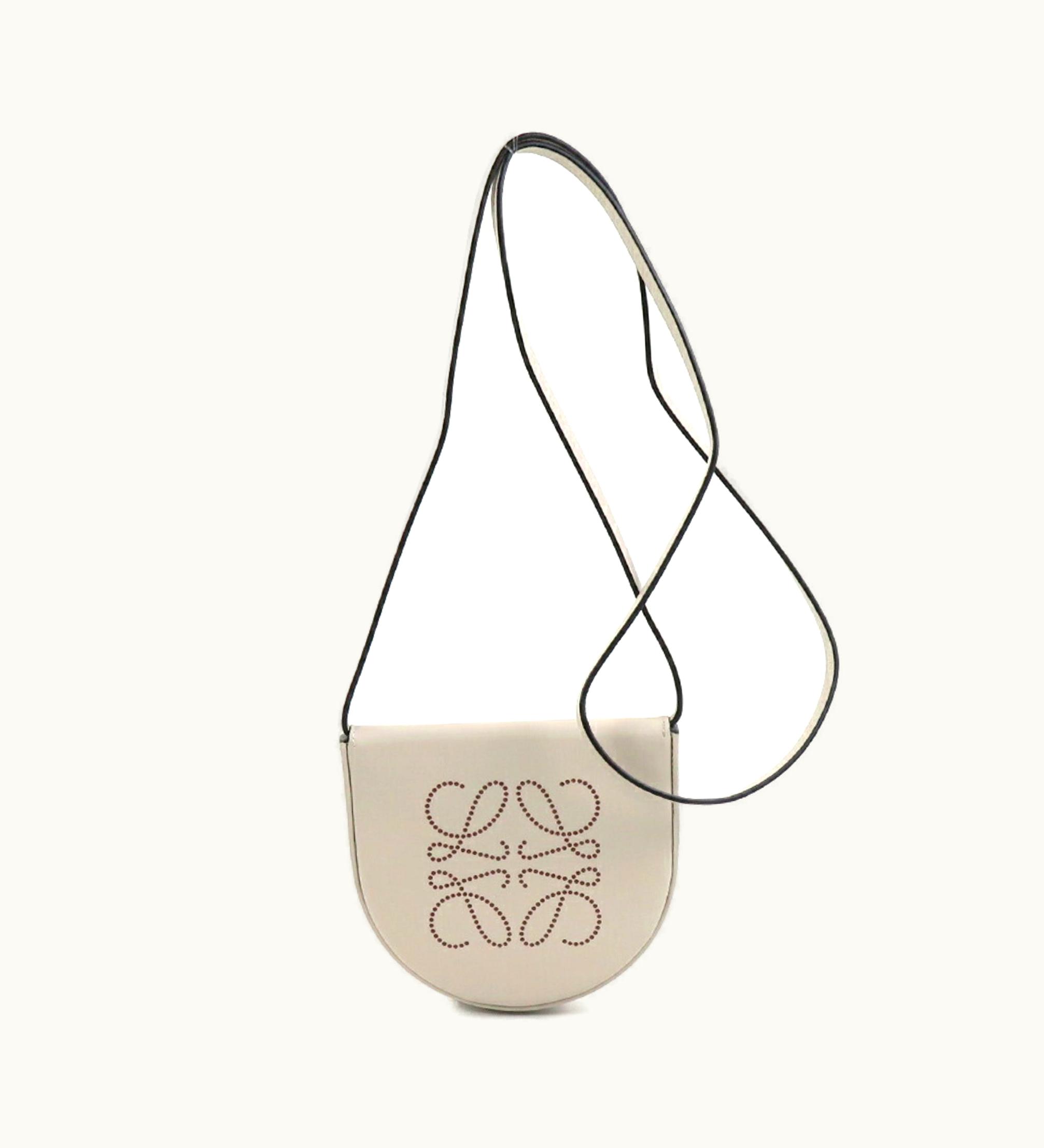 Loewe Coin Case Mini Pouch Heel Small Leather Light Gray Ladies