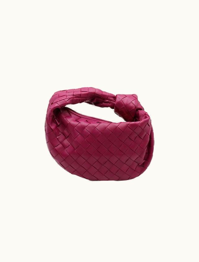 Bottega Veneta Bottega Veneta Burgundy Jodie Mini Knotted Intrecciato Bag