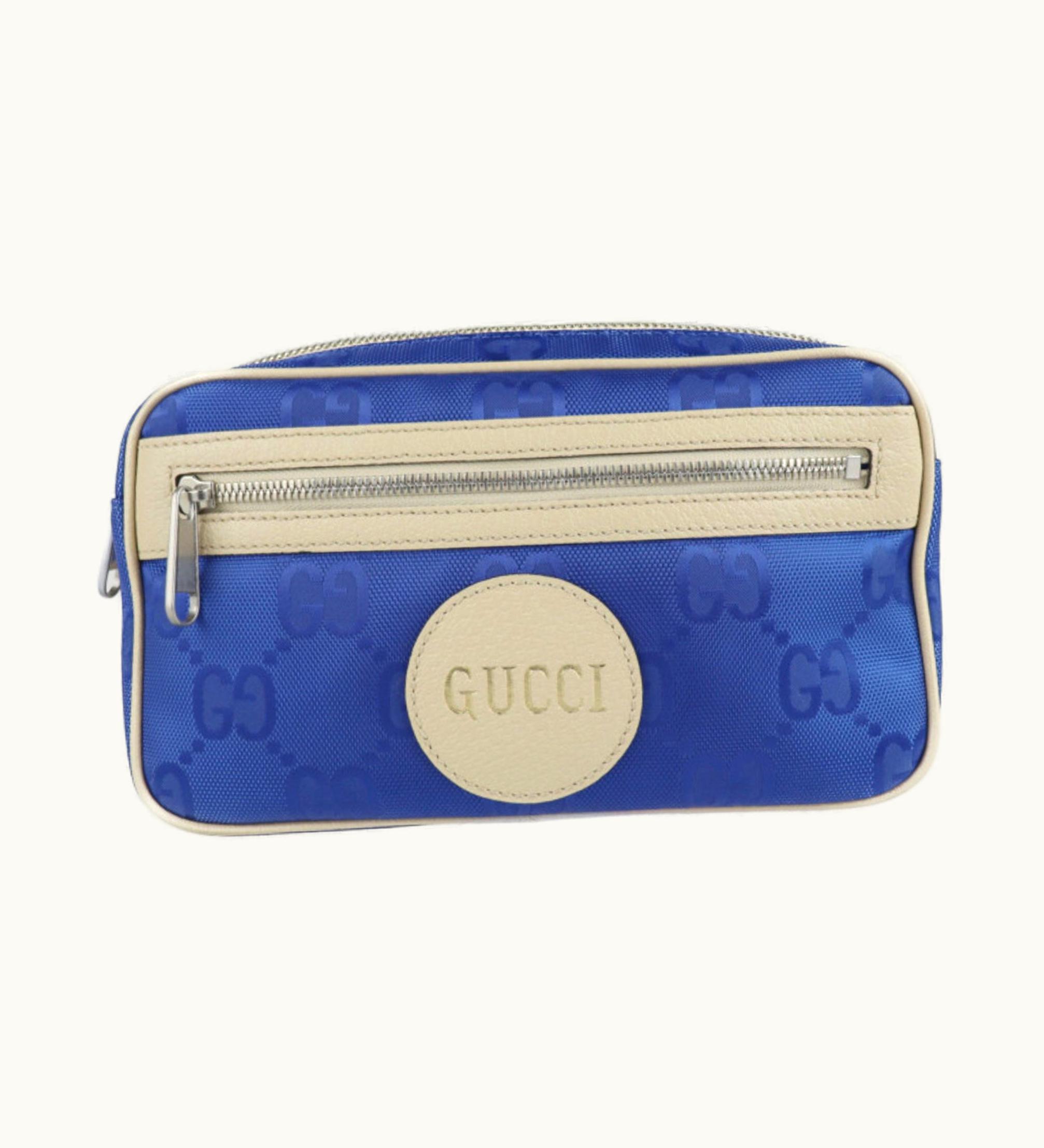 Gucci Gucci Off The Grid Belt Bag Body 631341 Nylon Leather Blue Beige Pouch Waist One Shoulder Japan Limited