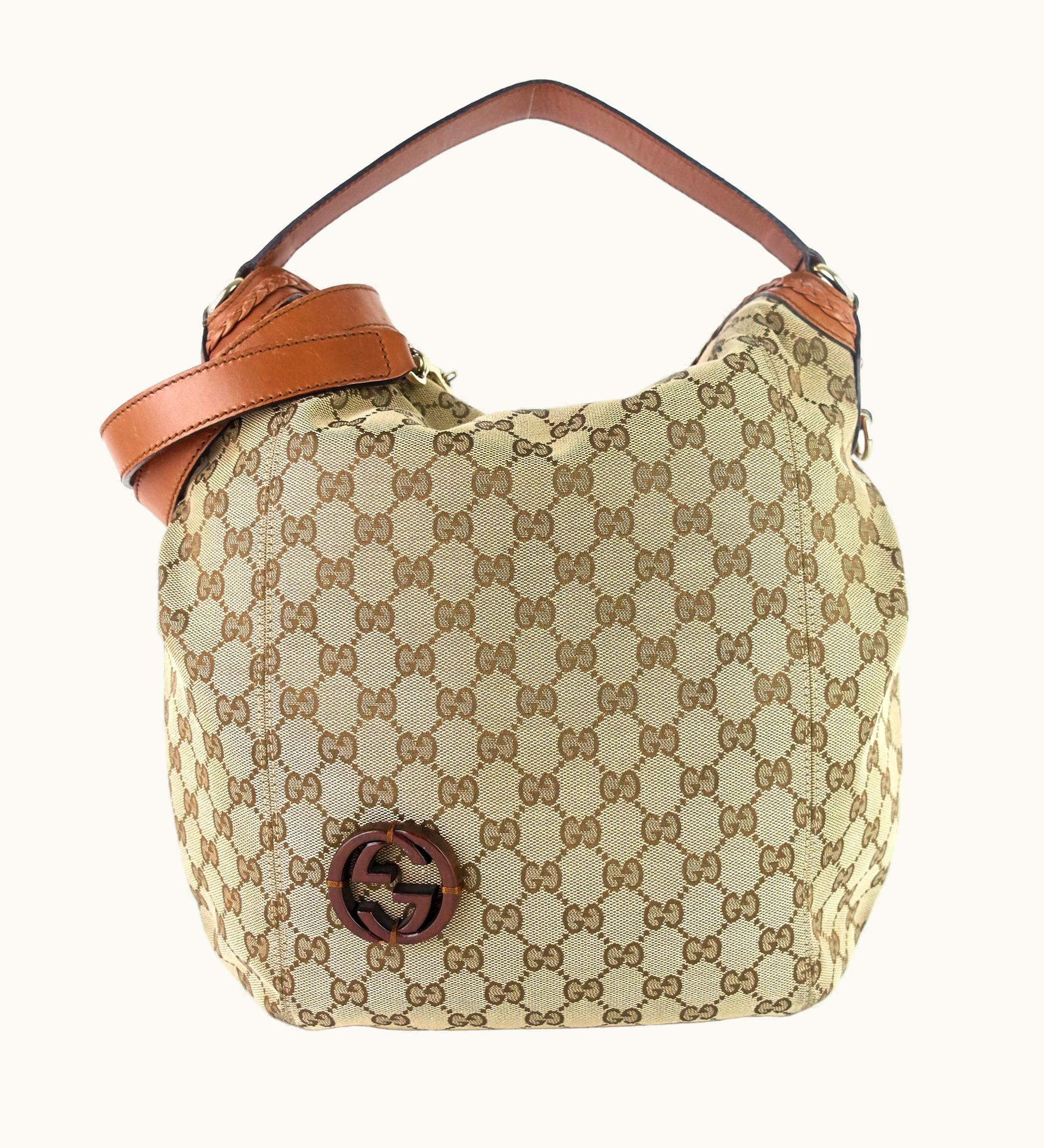 Gucci Gucci Brick Lane Medium Monogram Canvas Hobo Bag