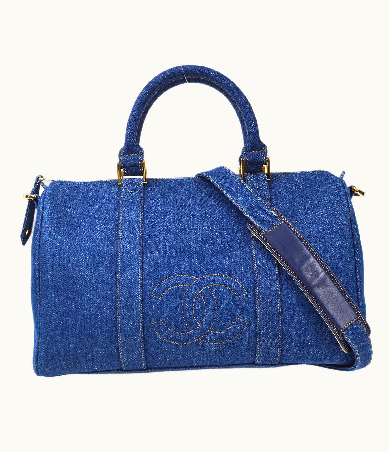 Chanel Chanel 1996-1997 Timeless Boston 35 Indigo Denim 97357