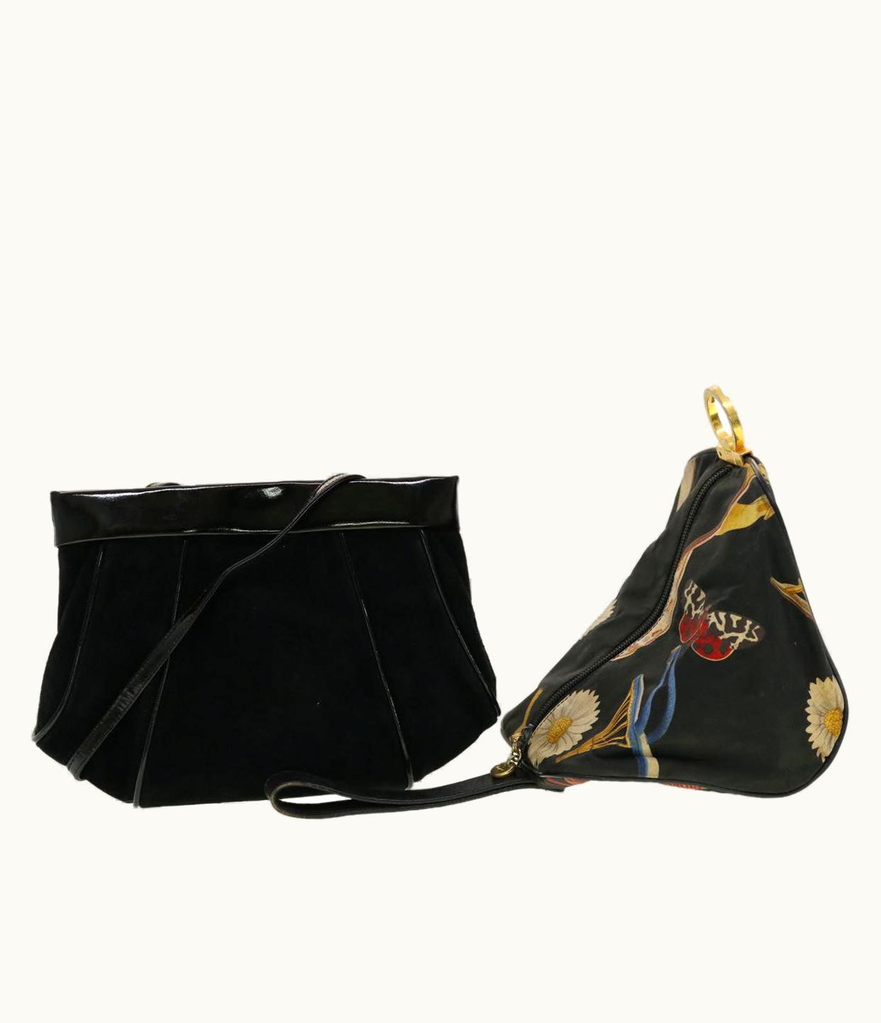 Salvatore Ferragamo Salvatore Ferragamo Shoulder Bag Suede Nylon 2Set Black