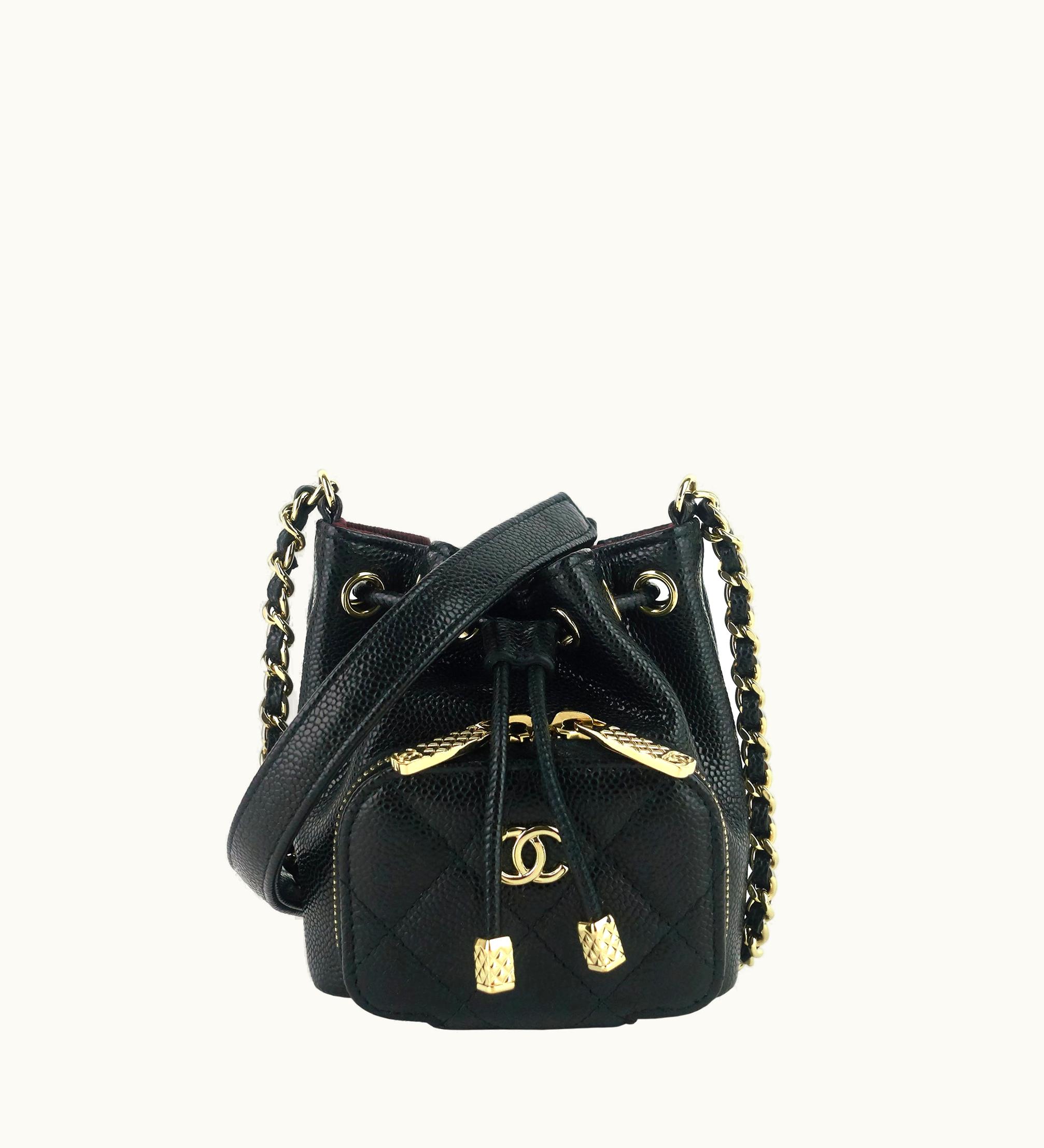 Chanel Chanel Mini CC Bucket Pocket Caviar Leather Bag