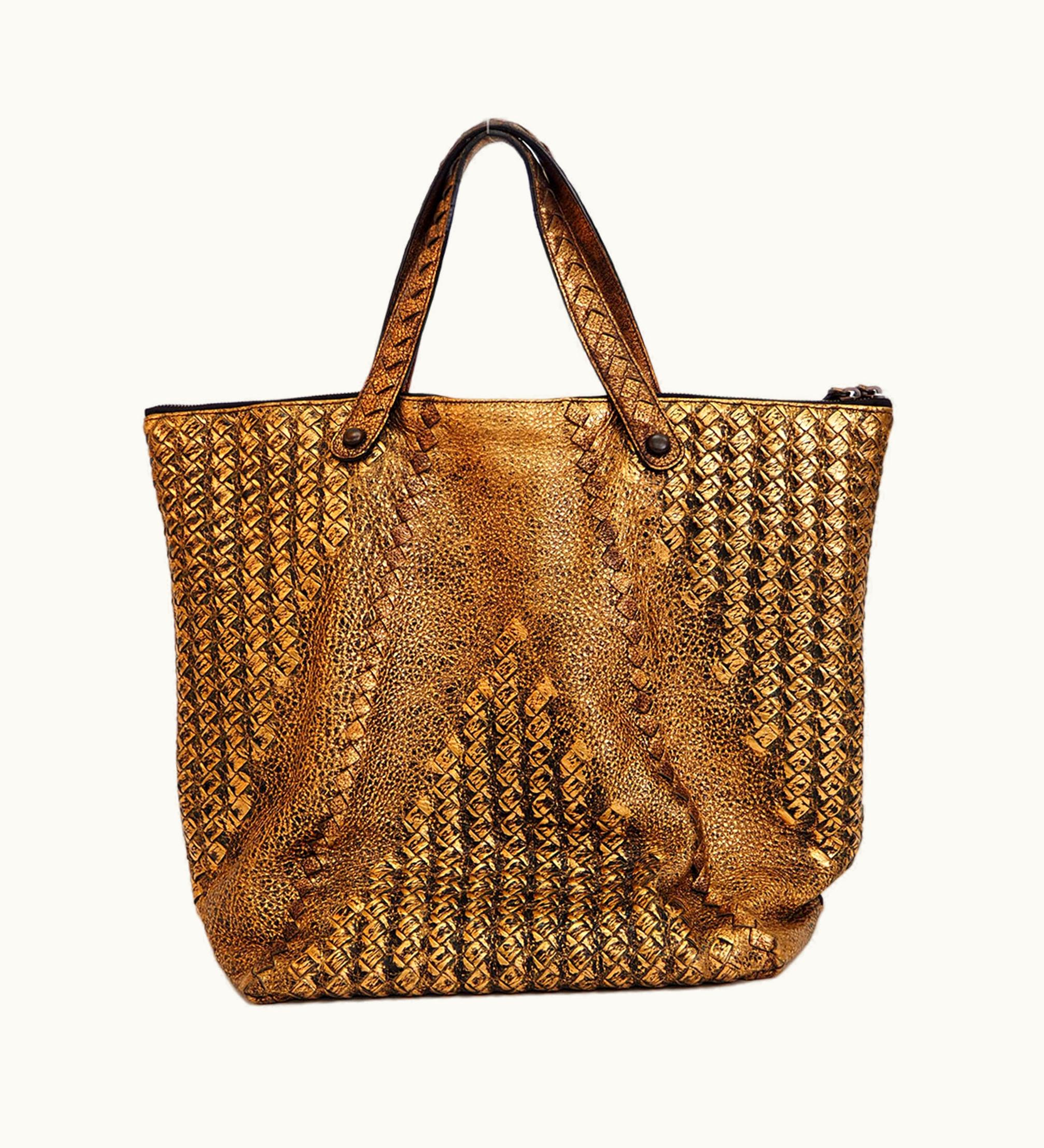 Bottega Veneta Bottega Veneta Intrecciato Tote Bag Bronze 212628 Metallic Ladies
