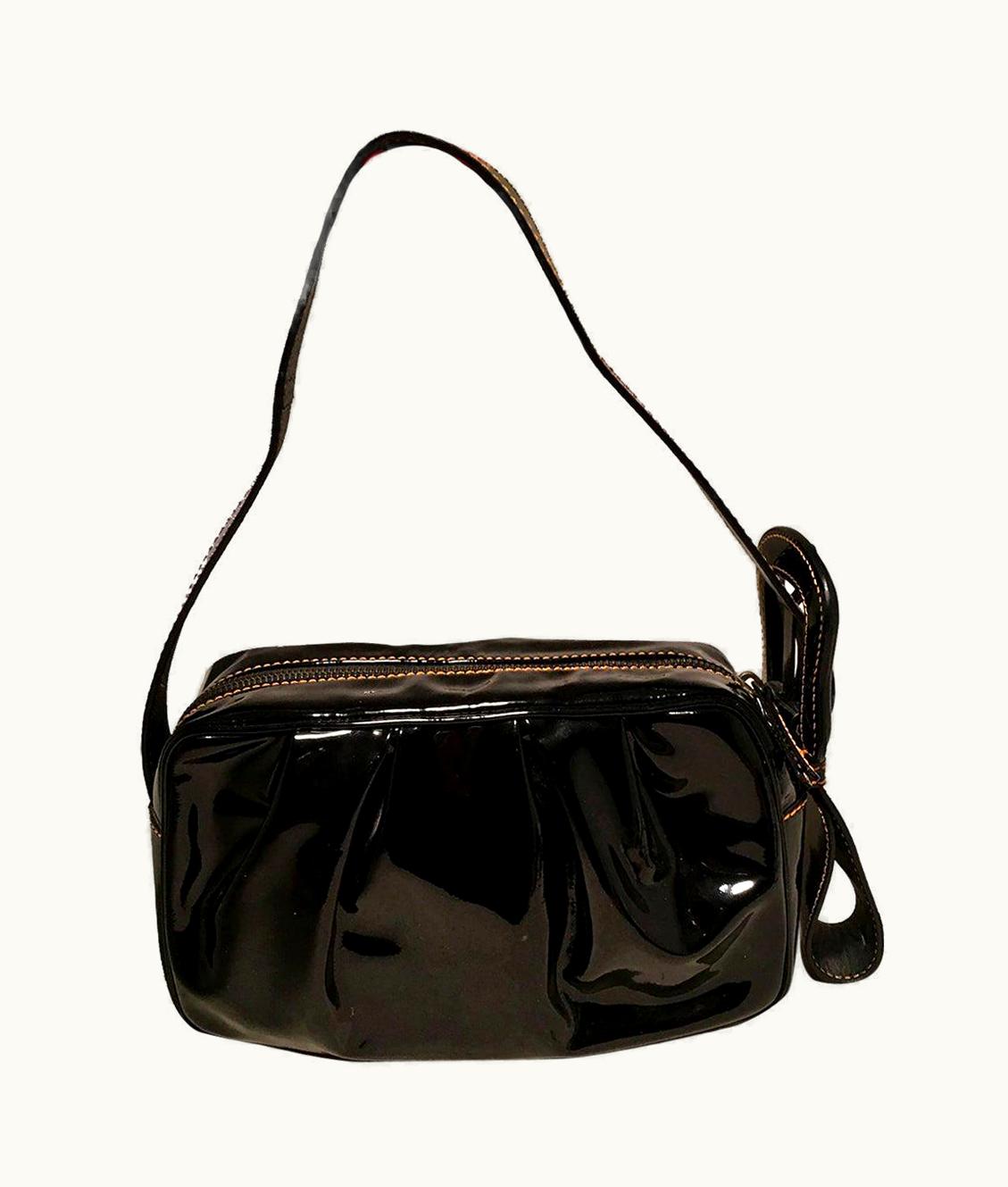 Fendi Fendi Borsa Mini B Black Patent Leather Handbag