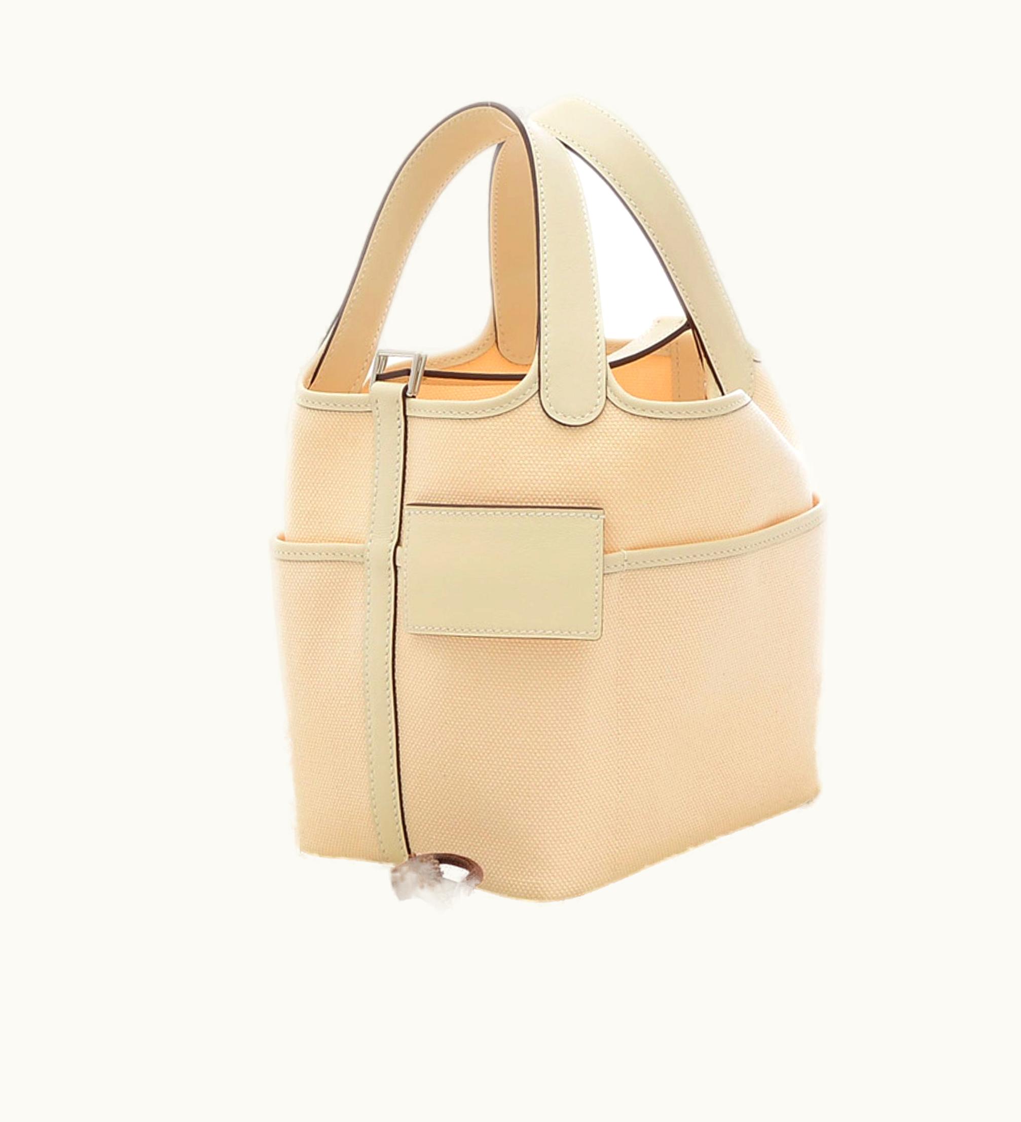 Hermès Hermès Picotin Lock PM 18 Cargo Canvas/Swift Nata Handbag U Stamp