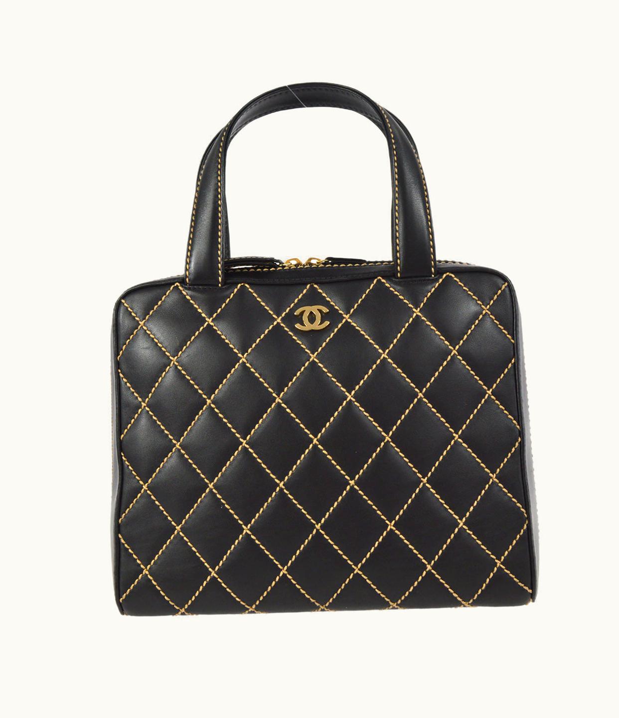 Chanel Chanel 2001-2003 Wild Stitch Handbag Black Calfskin 97425