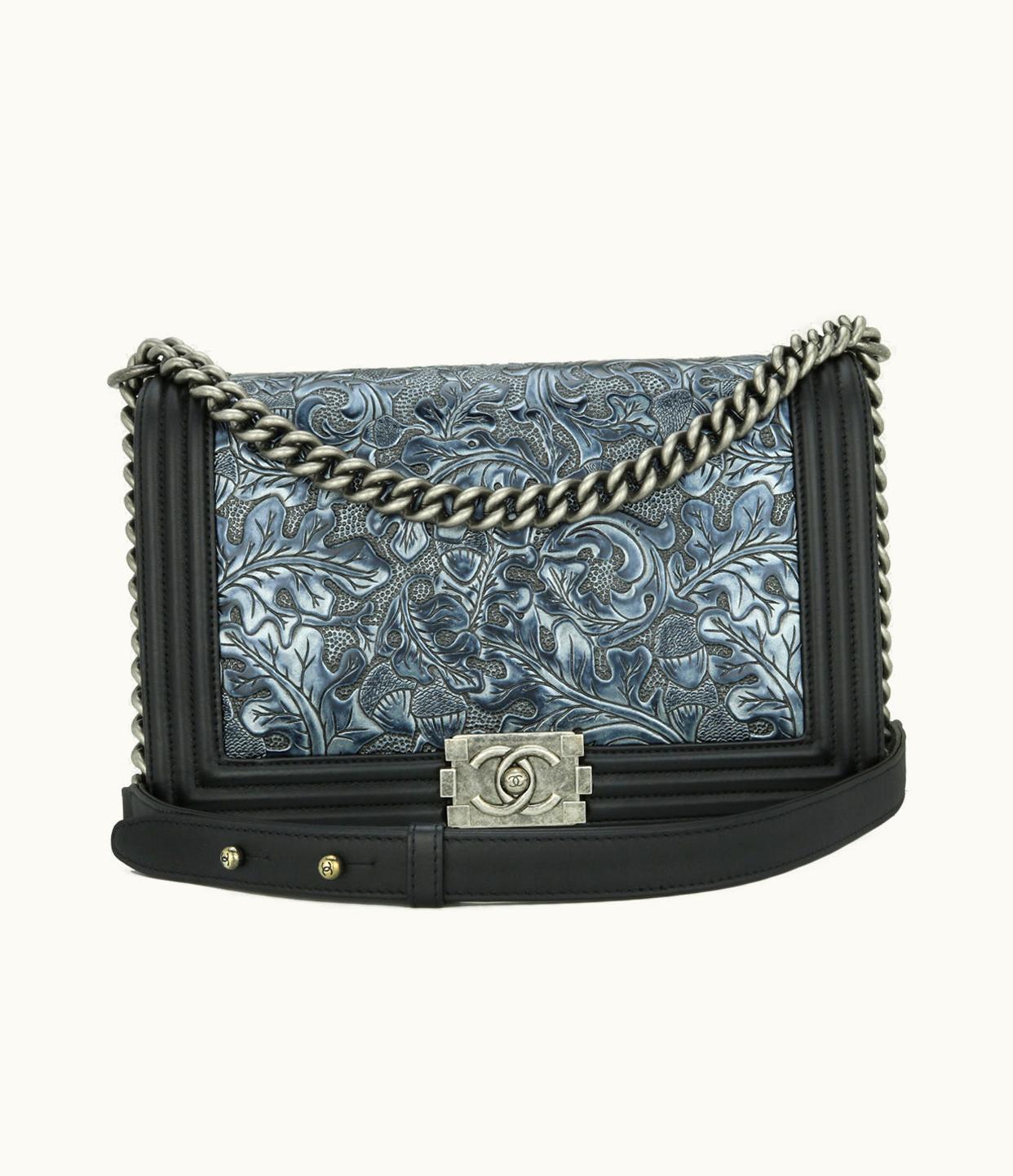 Chanel Chanel New Medium Cordoba Boy Charcoal Black Calfskin Ruthenium Hardware 2014