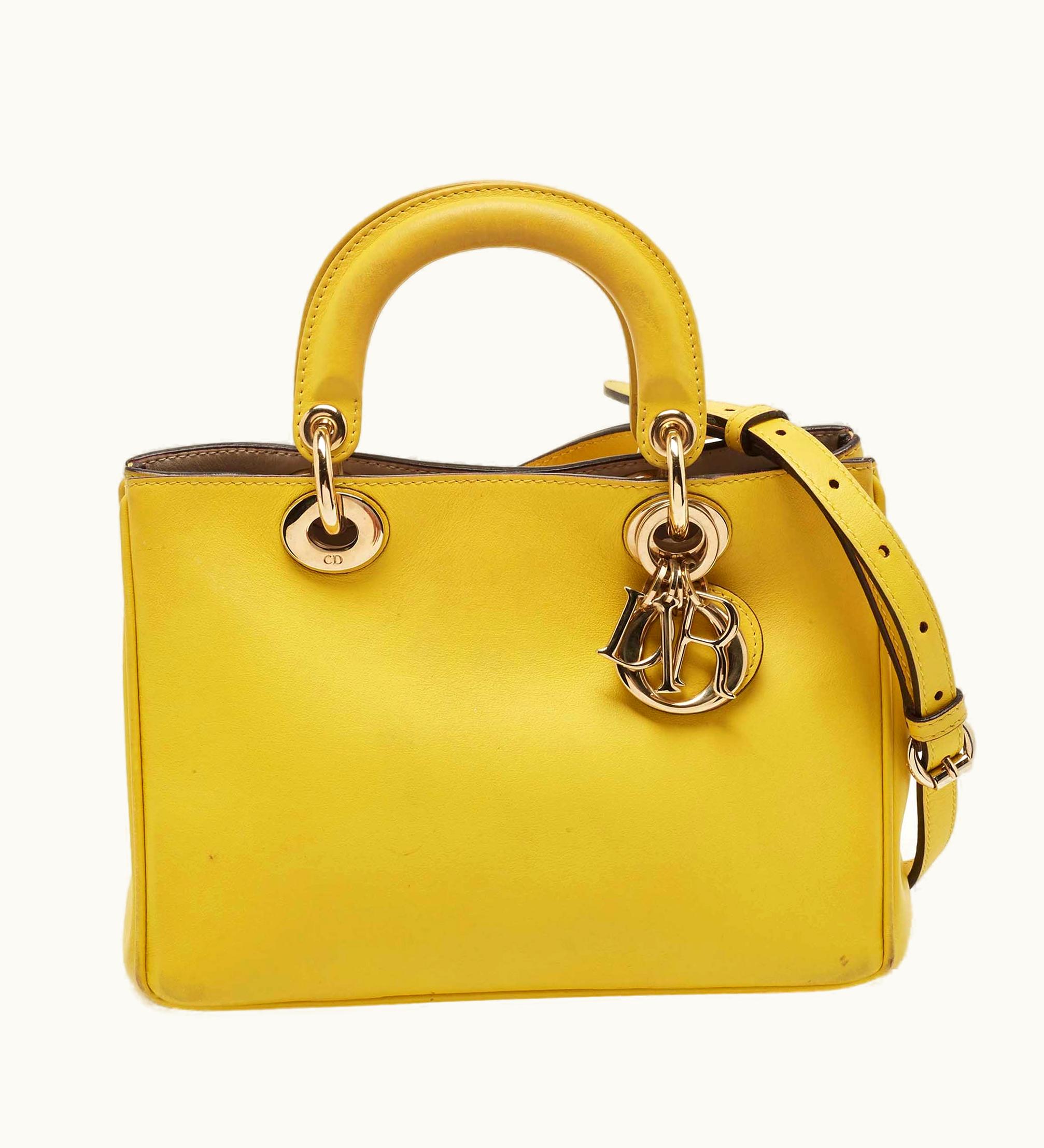 Dior Dior Yellow Leather Mini Issimo Tote