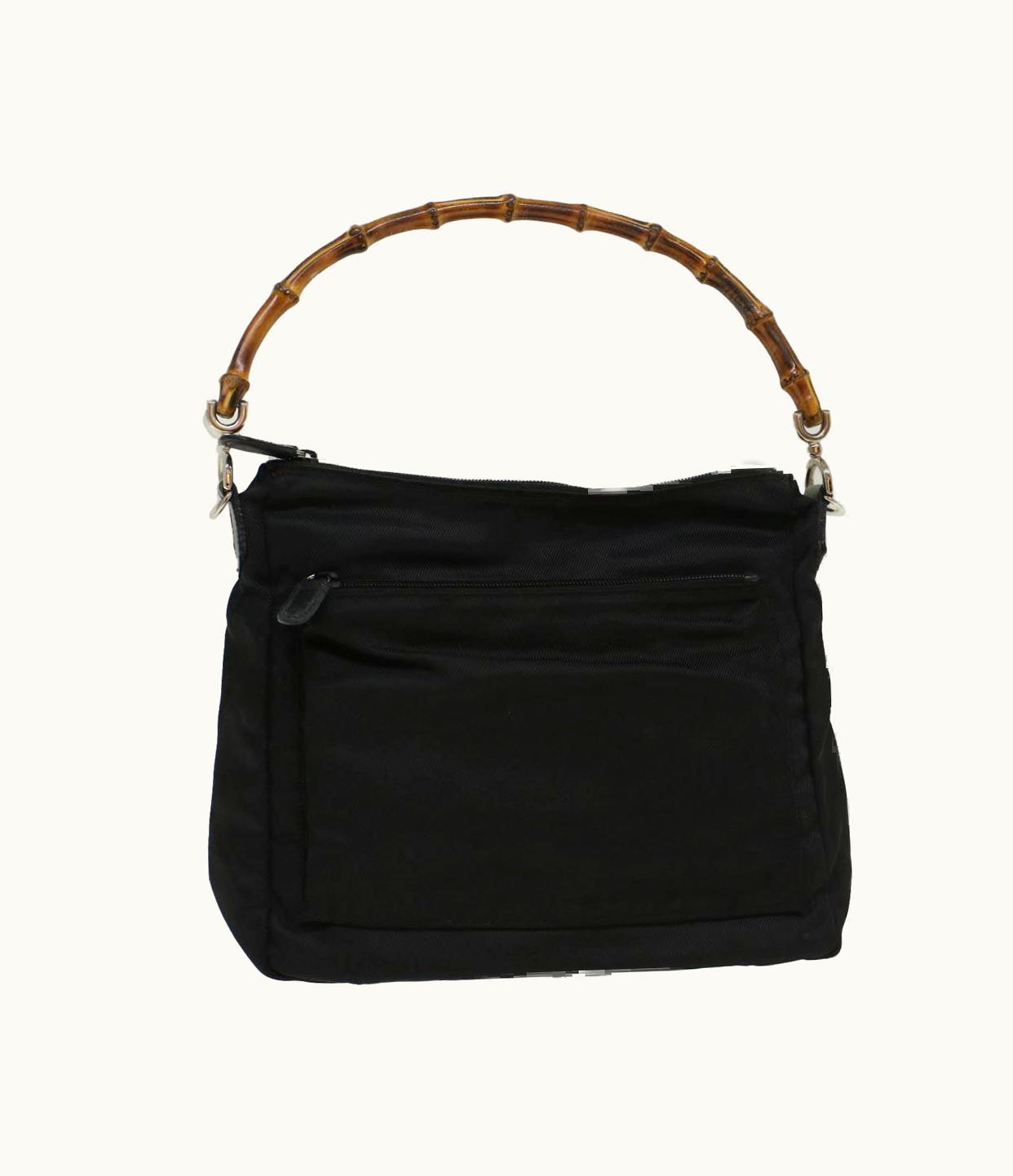 Gucci Gucci Bamboo Shoulder Bag Nylon Black 000205805095