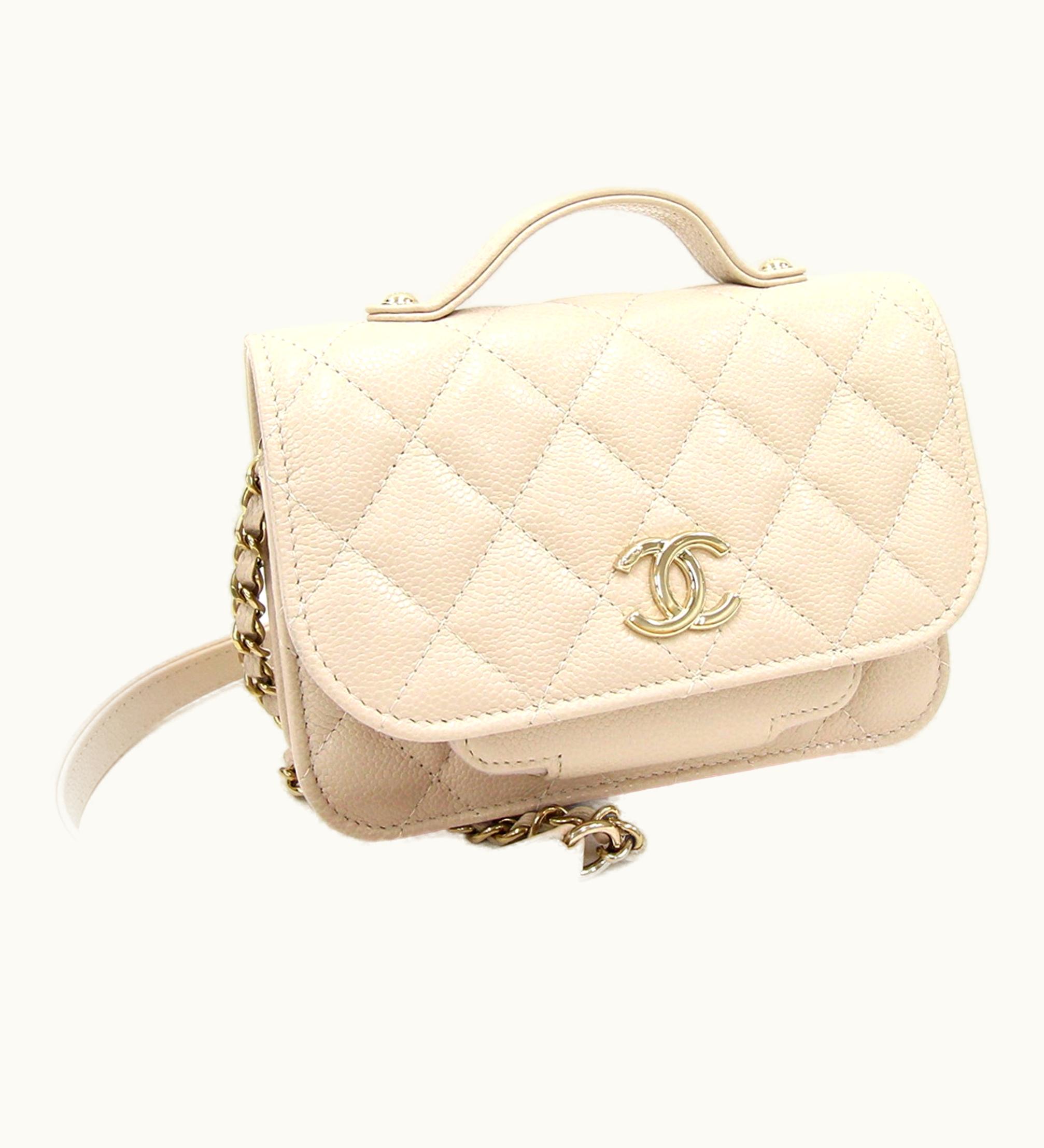 Chanel Chanel Handbag Matelasse Infinity Ap2914 Light Beige Caviar Skin Women's Chain Bag Quilting Diamond Stitch Coco Mark