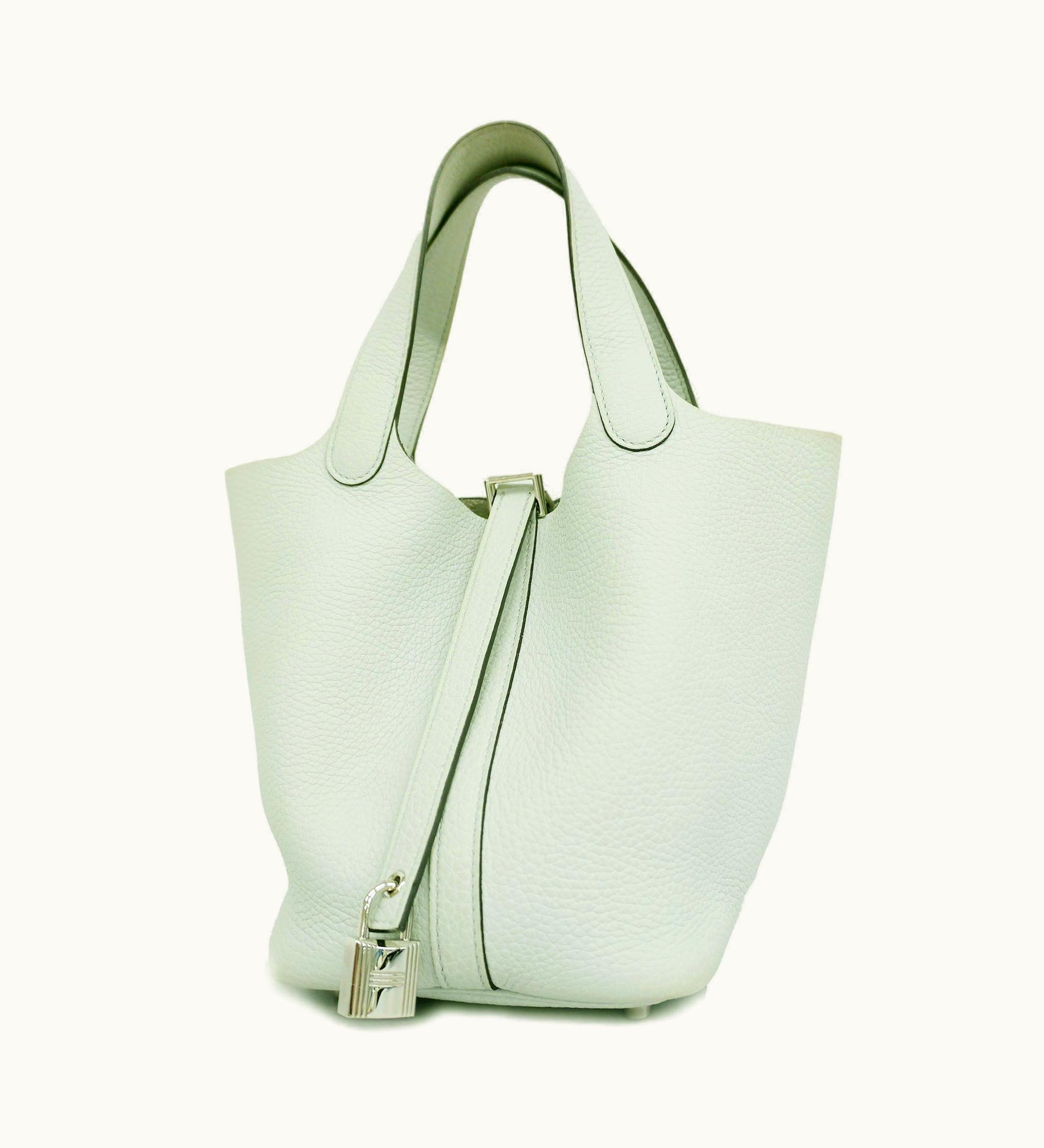 Hermès Hermès   Picotin Lock Pm U Engraved Blue Pale Women's Handbag