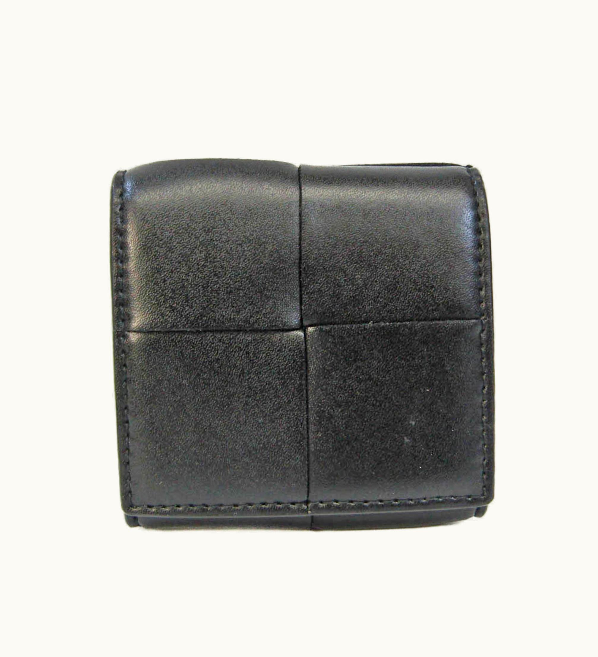 Bottega Veneta Bottega Veneta Intrecciato Cassette Folding Coin Purse 679846Vbwd28838 Women, Men Leather Coin Purse/Coin Case Black