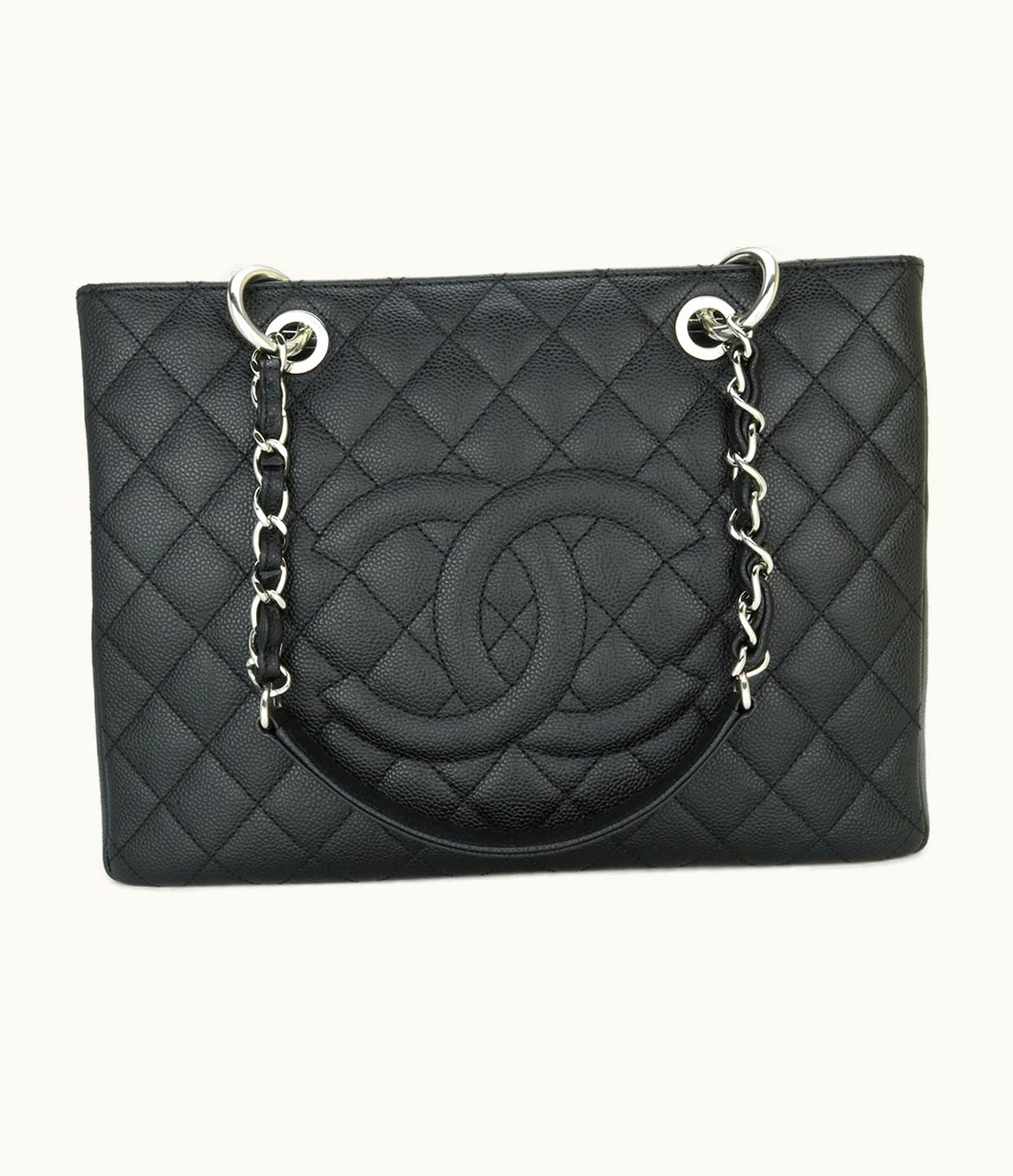 Chanel Chanel Grand Shopping Tote [Gst] Black Caviar Silver Hardware 2012