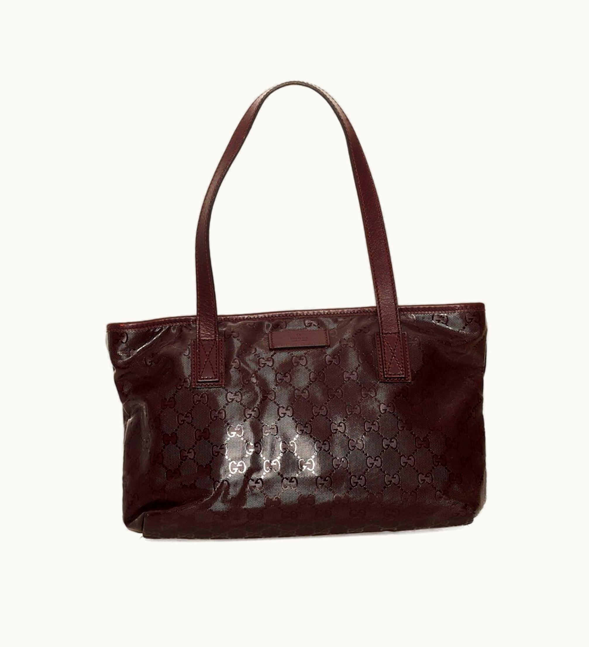 Gucci Gucci GG Imprime Tote Bag 21138 Wine Red Purple Pvc Leather Ladies Gucci