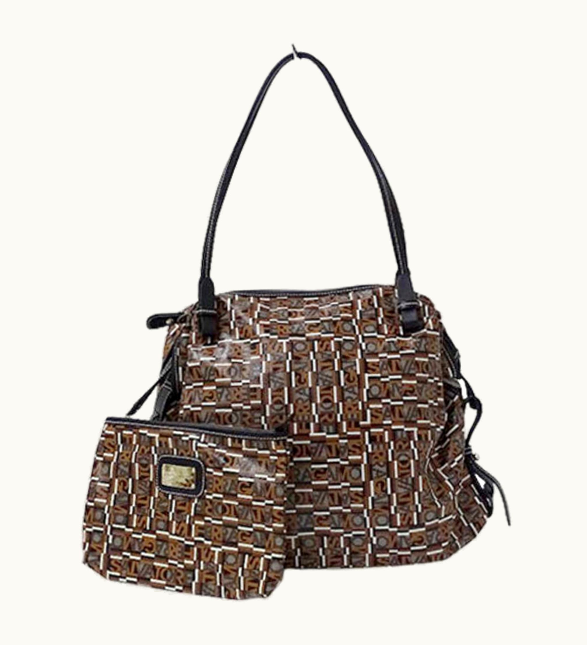 Salvatore Ferragamo Salvatore Ferragamo Bag Women's Brand Tote Shoulder Brown Pouch Attached Fashionable