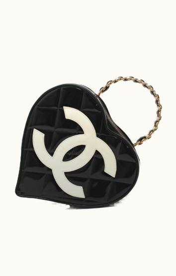 Chanel Chanel Vanity Bag Matelasse Coco Mark Heart Handbag Black Ladies