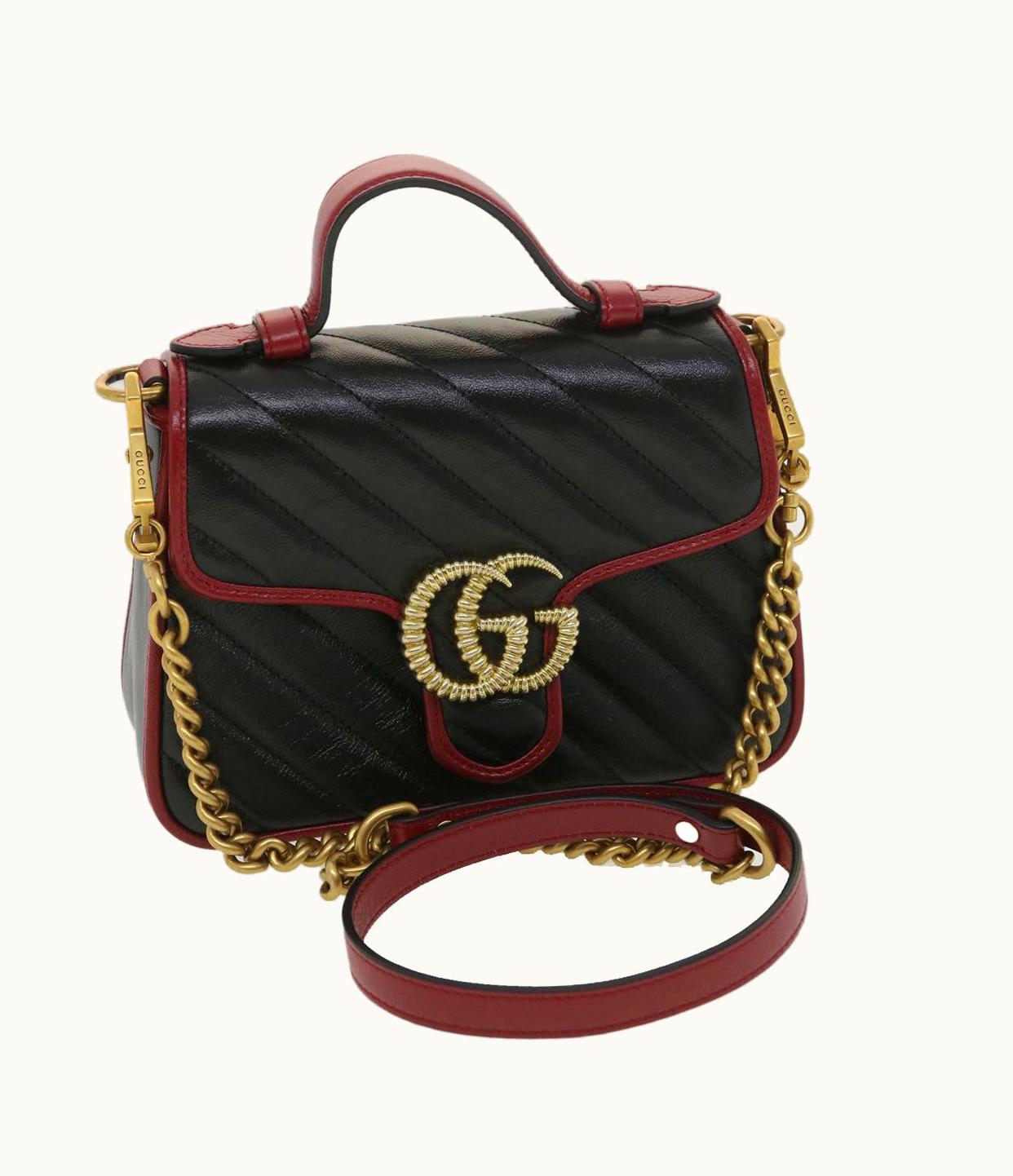 Gucci Gucci GG Marmont Hand Bag Leather 2Way Black 583571