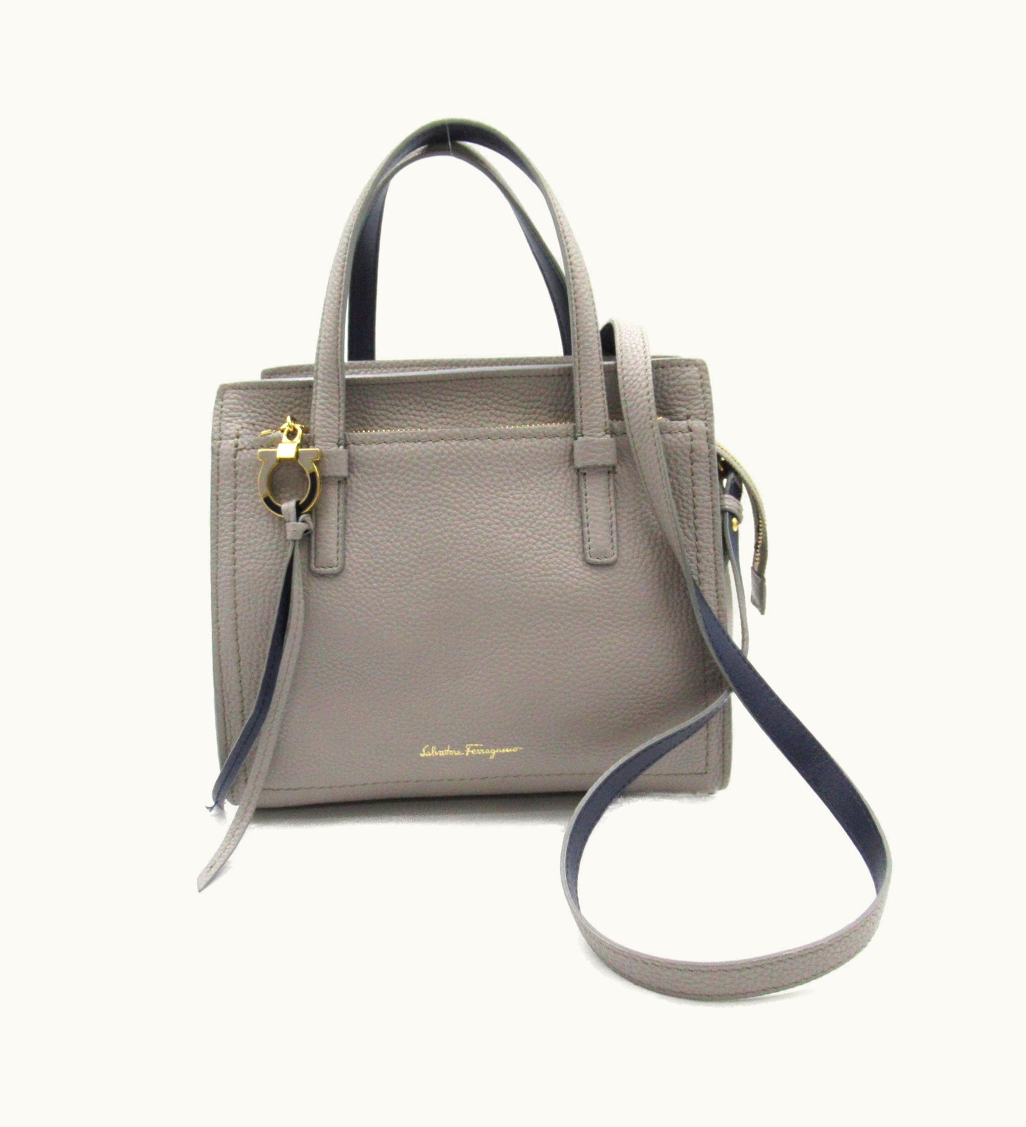 Salvatore Ferragamo Salvatore Ferragamo Amy 2Way Shoulder Bag Gray Leather 21F478