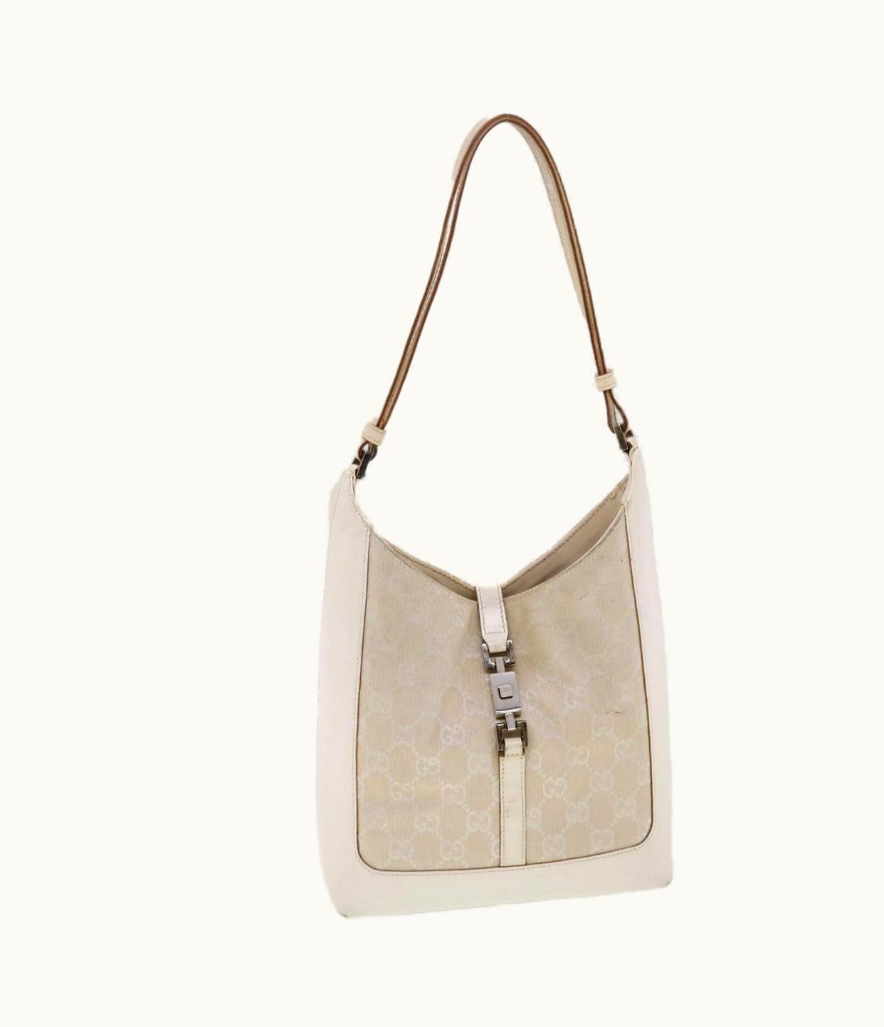 Gucci Gucci GG Canvas Jackie Shoulder Bag Beige 001.3876