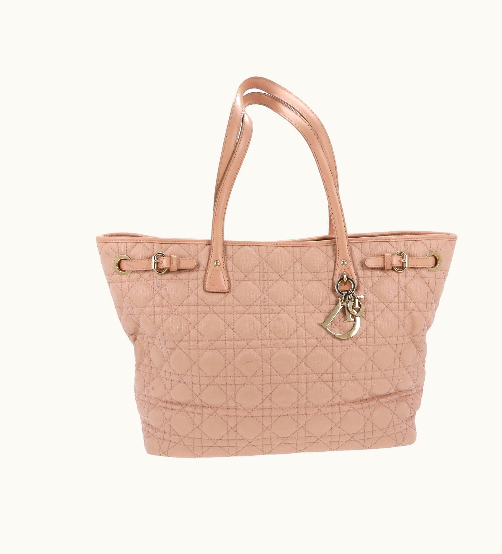 Dior Dior Christian Dior Panarea Shoulder Bag In Pink Canvas