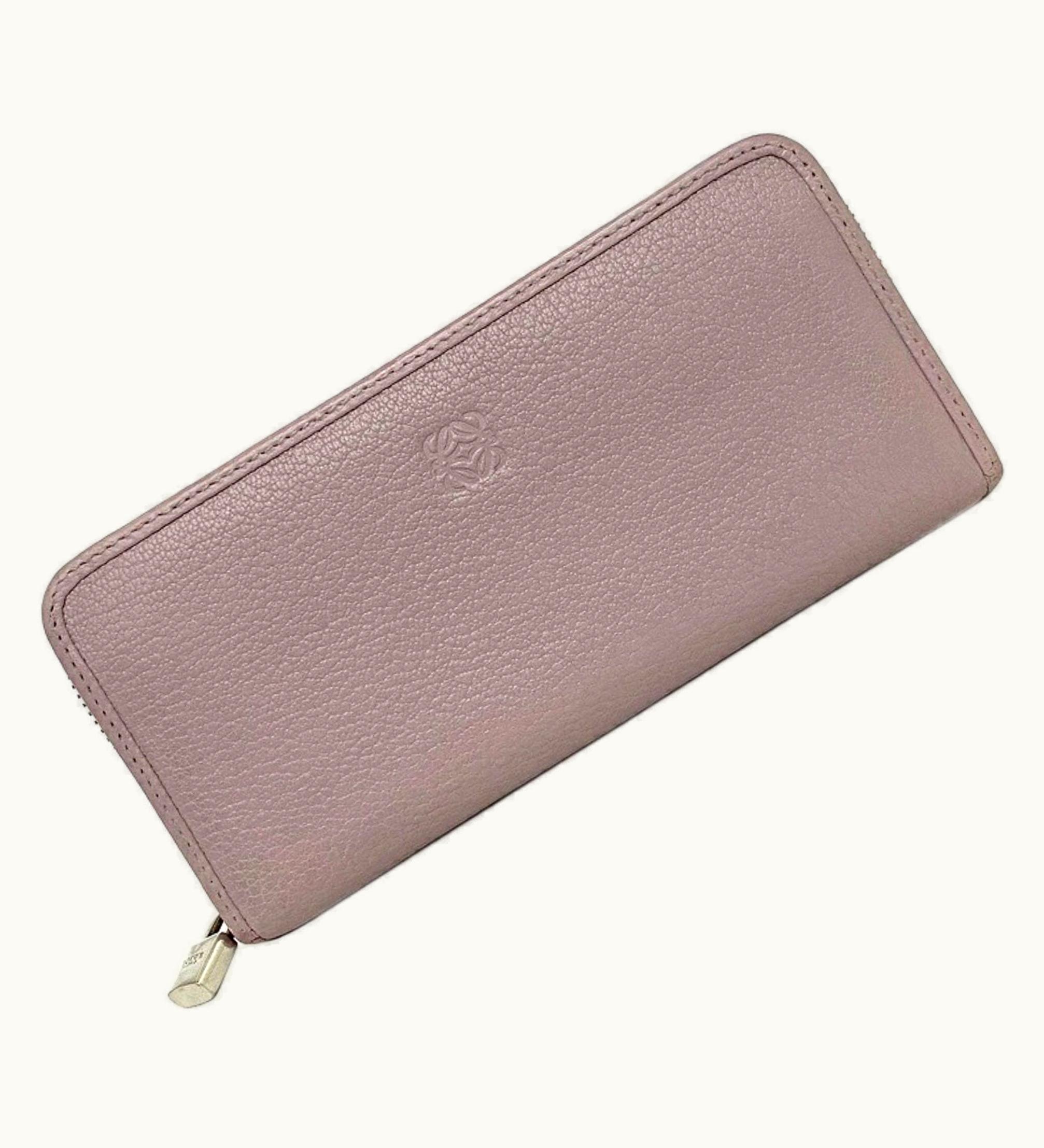 Loewe Loewe Round Long Wallet Light Purple Anagram Leather Loewe Women's