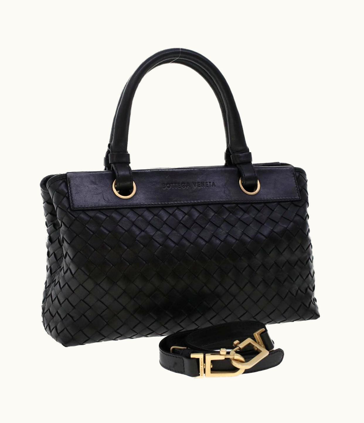 Bottega Veneta Bottega Veneta Intrecciato Hand Bag Leather 2Way Black