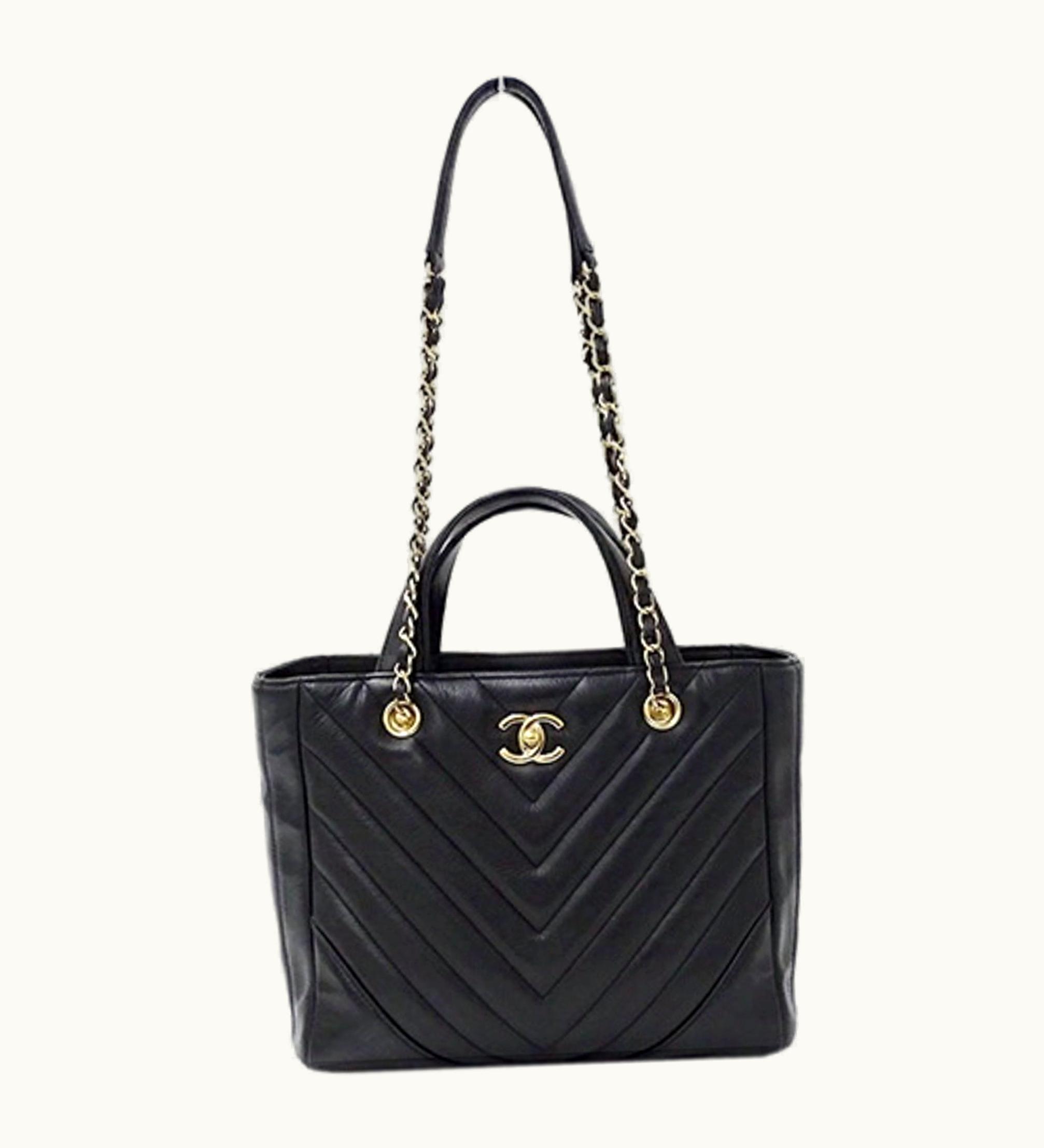 Chanel Chanel Bag V Stitch Lady's Handbag Shoulder 2Way Lambskin Black