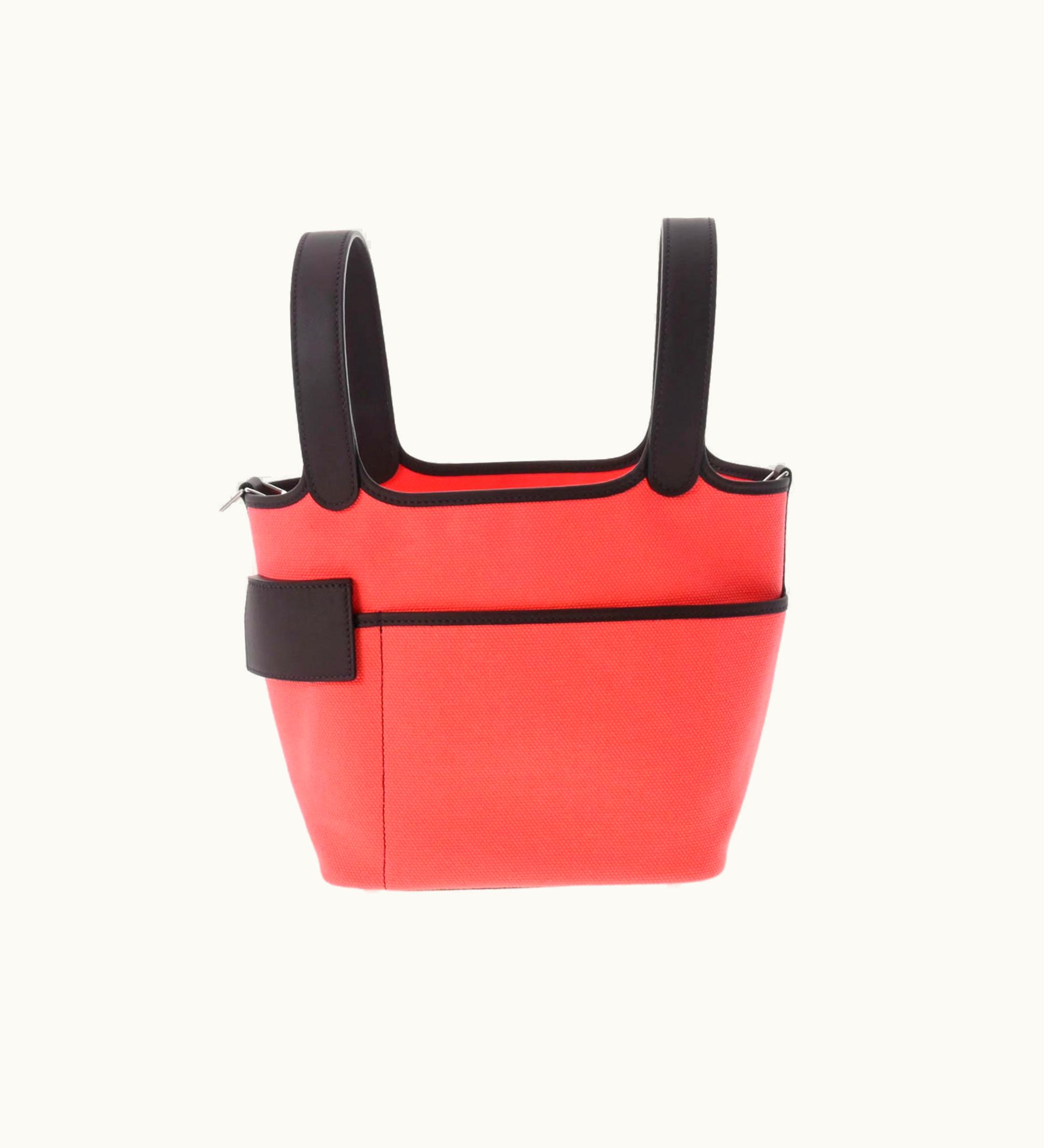 Hermès Hermès Picotin Lock PM Cargo Rose Texas Rouge Serie U Engraved [Around 2022] Women's Canvas Swift Handbag