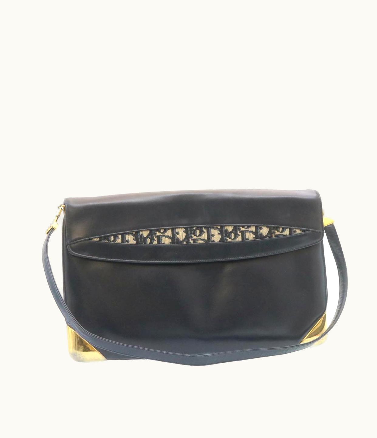 Dior Dior Christian Dior Trotter Canvas Shoulder Bag Pvc Leather Blue