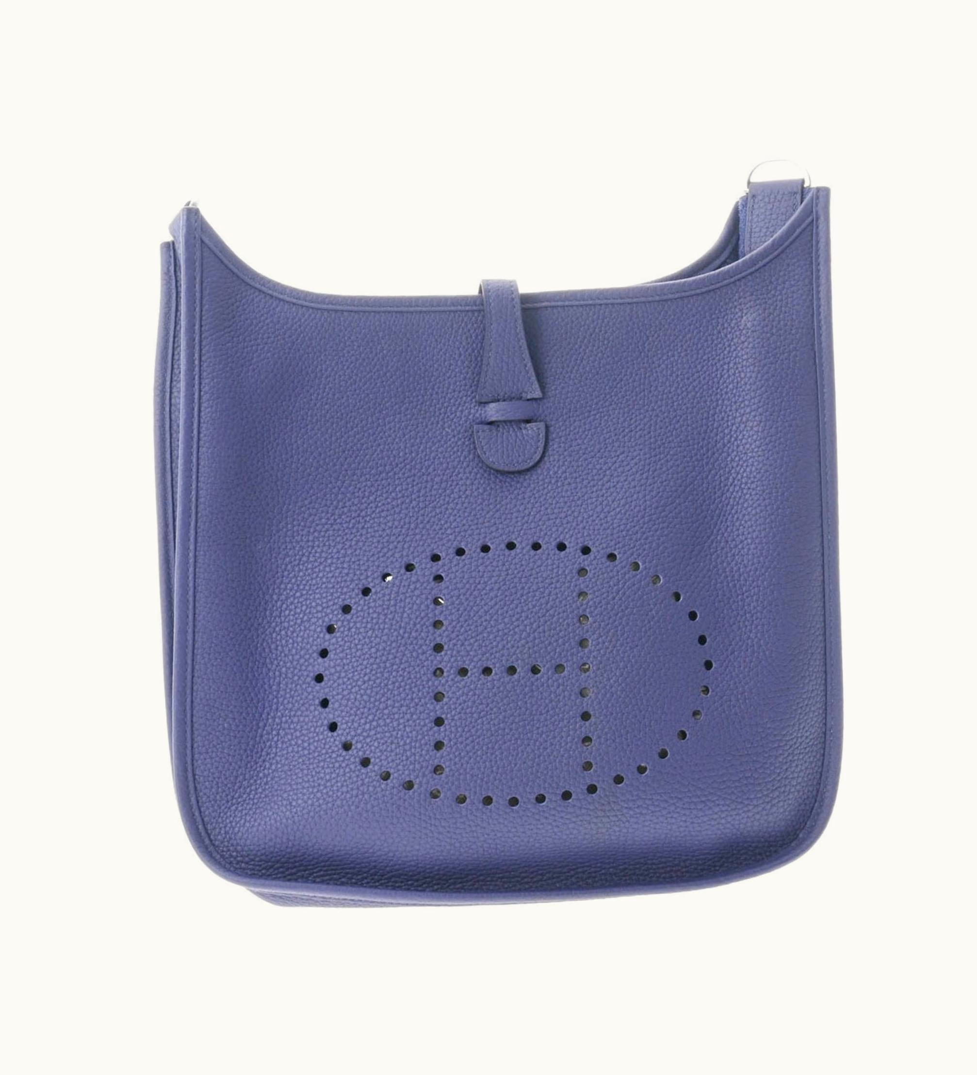Hermès Hermès Evelyne 3 PM Blue Ankle Palladium Hardware D Engraved [Around 2019] Women's Taurillon Clemence Shoulder Bag