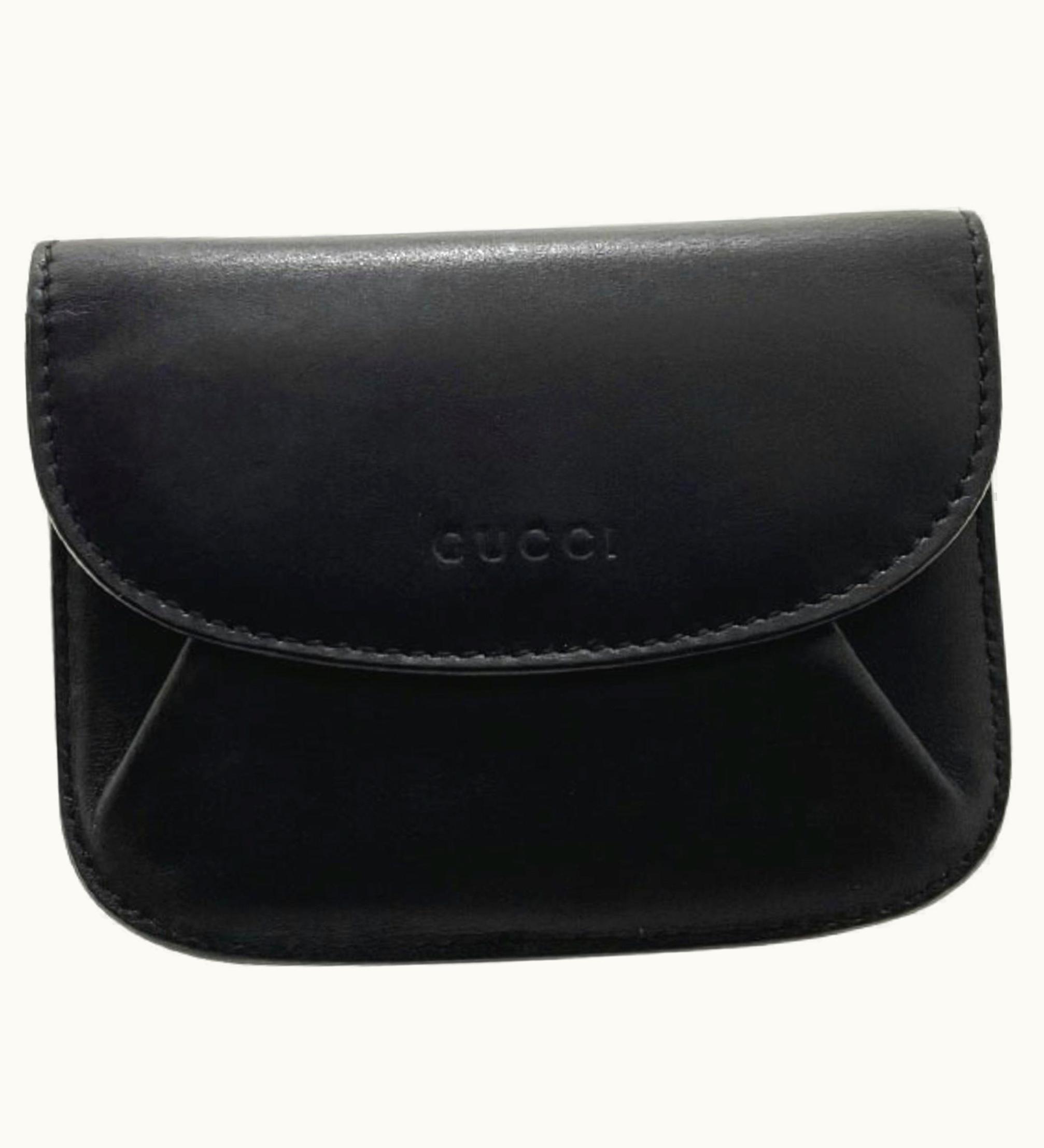 Gucci Gucci 95971 1502 Women's Leather Coin Purse/Coin Case Black