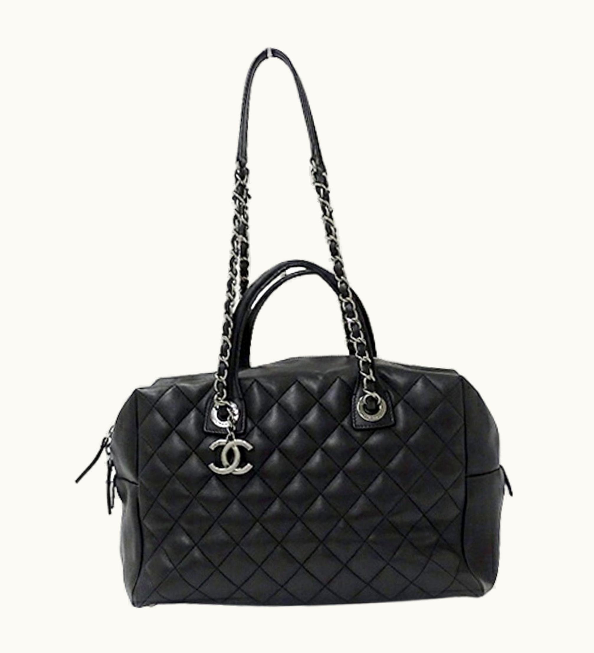 Chanel Chanel Bag Matelasse Lady's Tote Handbag 2Way Leather Black