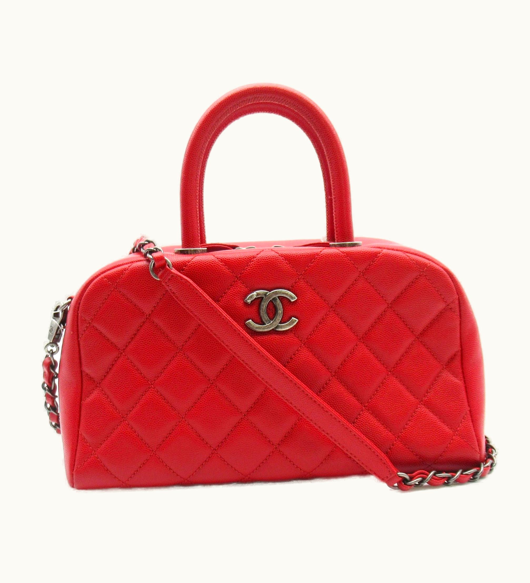 Chanel Chanel 2Way Boston Bag Red Caviar Skin [Grained Calf]