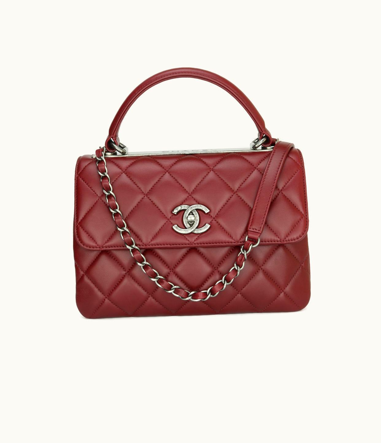 Chanel Chanel Trendy CC Small Burgundy Lambskin Ruthenium Hardware 2015