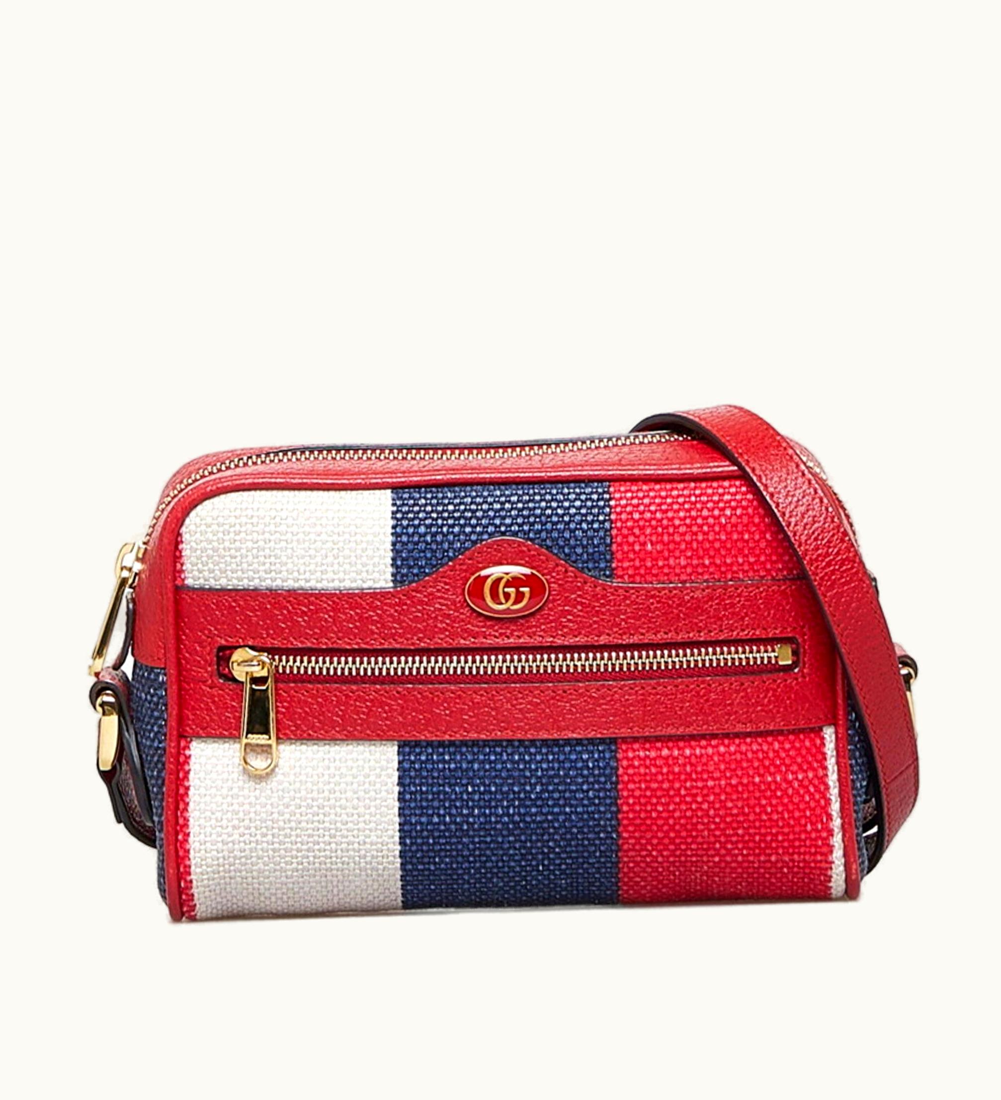 Gucci Gucci Ophidia Shoulder Bag 517350 Red Multicolor Canvas Leather Ladies