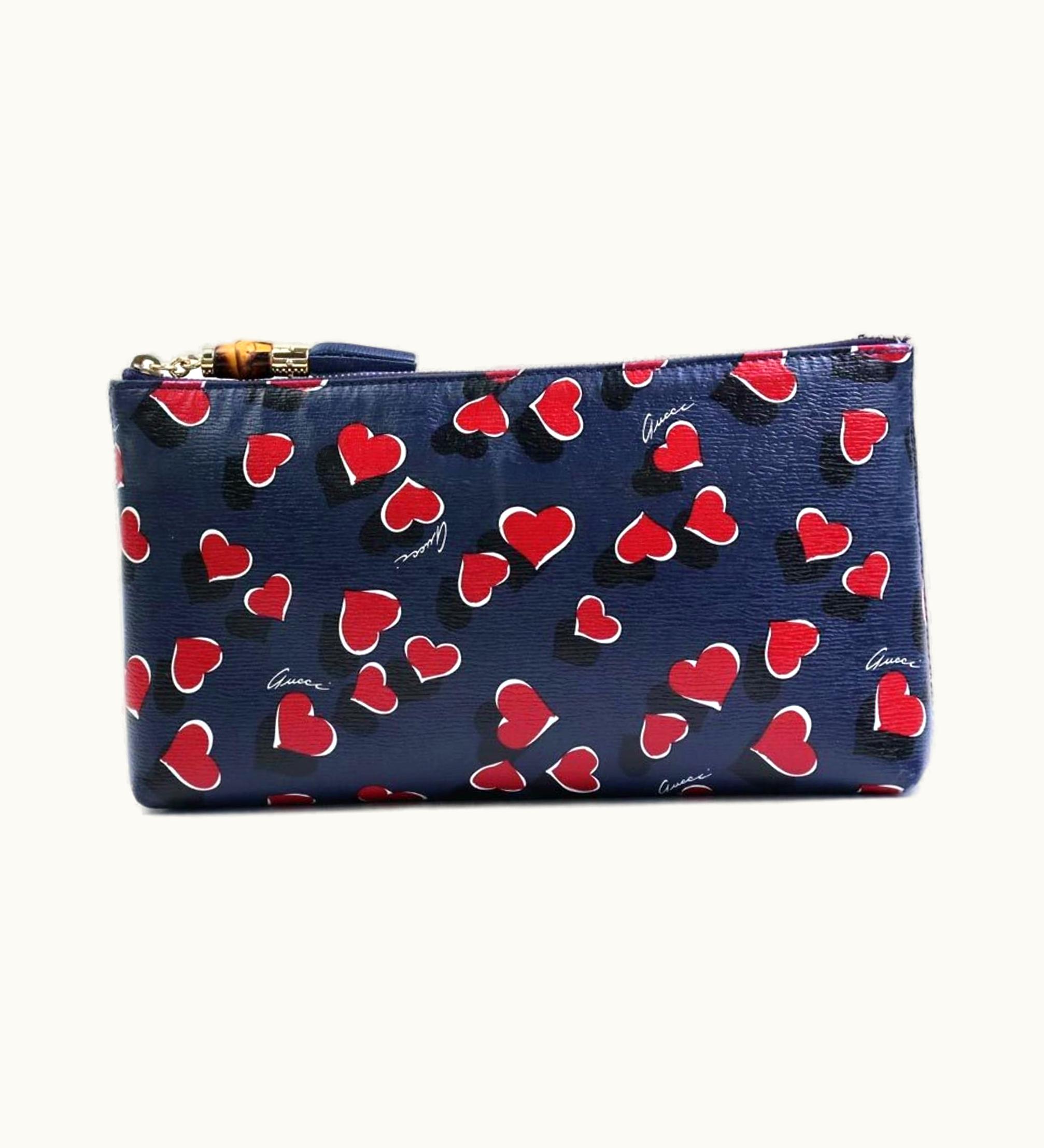 Gucci Gucci Clutch Bag Pouch Leather Navy/Red/Black Ladies 338815