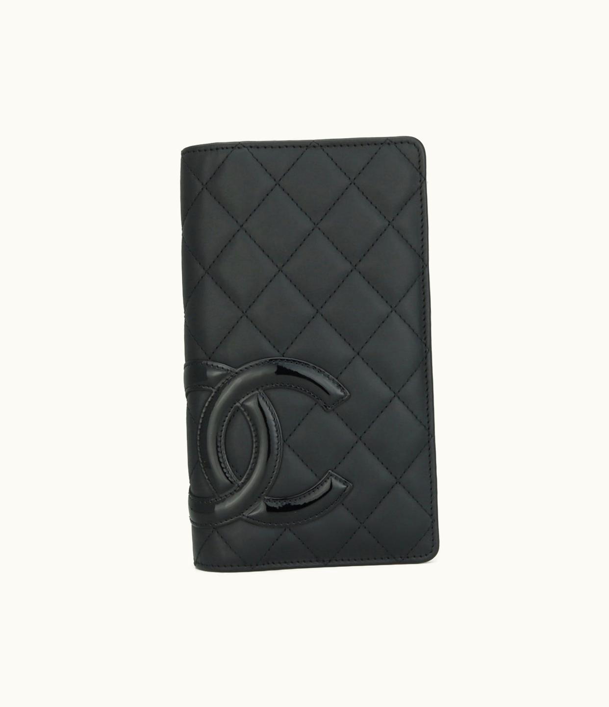 Chanel Chanel Quilted Cambon Long Flap Wallet Black Calfskin Silver Hardware 2012