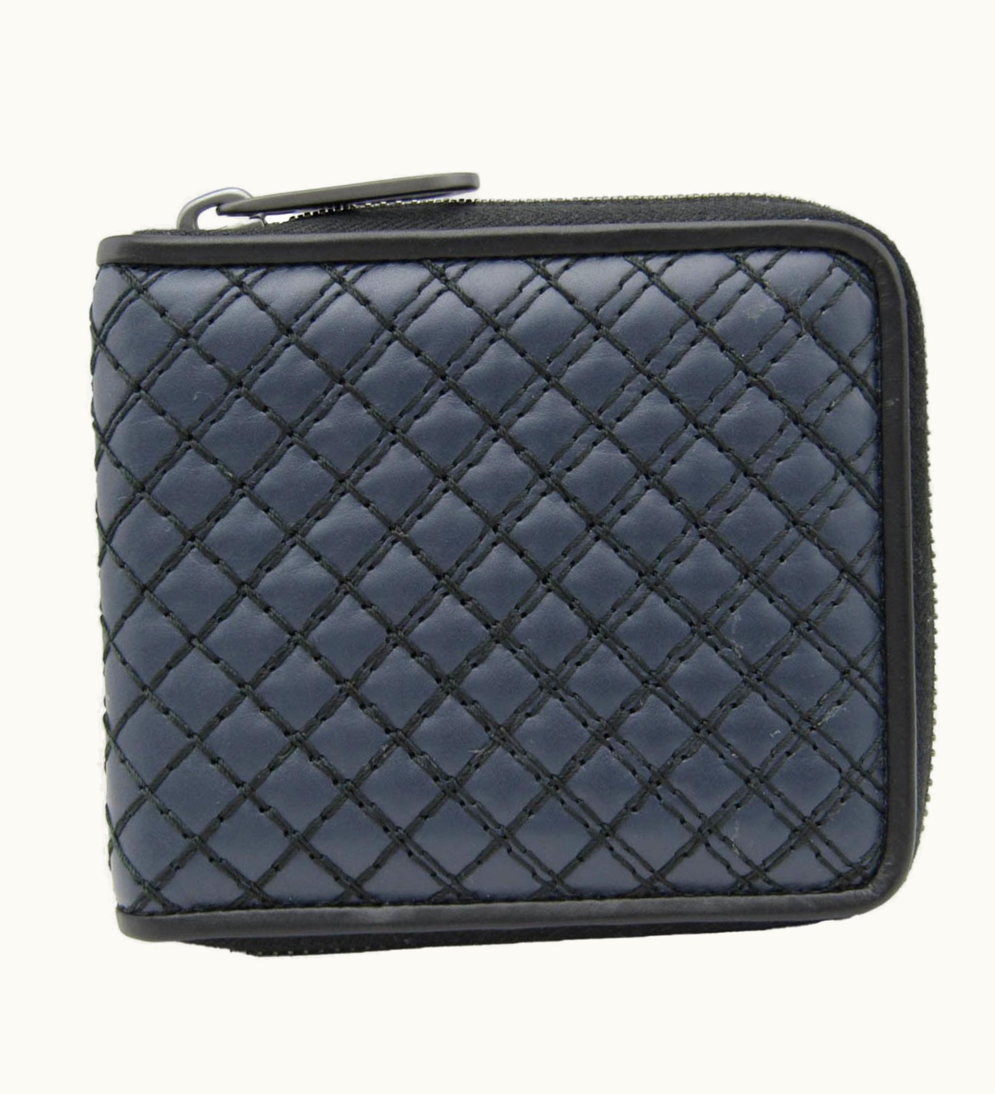 Bottega Veneta Bottega Veneta Round Zip Men's Leather Bill Wallet [Bi-Fold] Dark Navy
