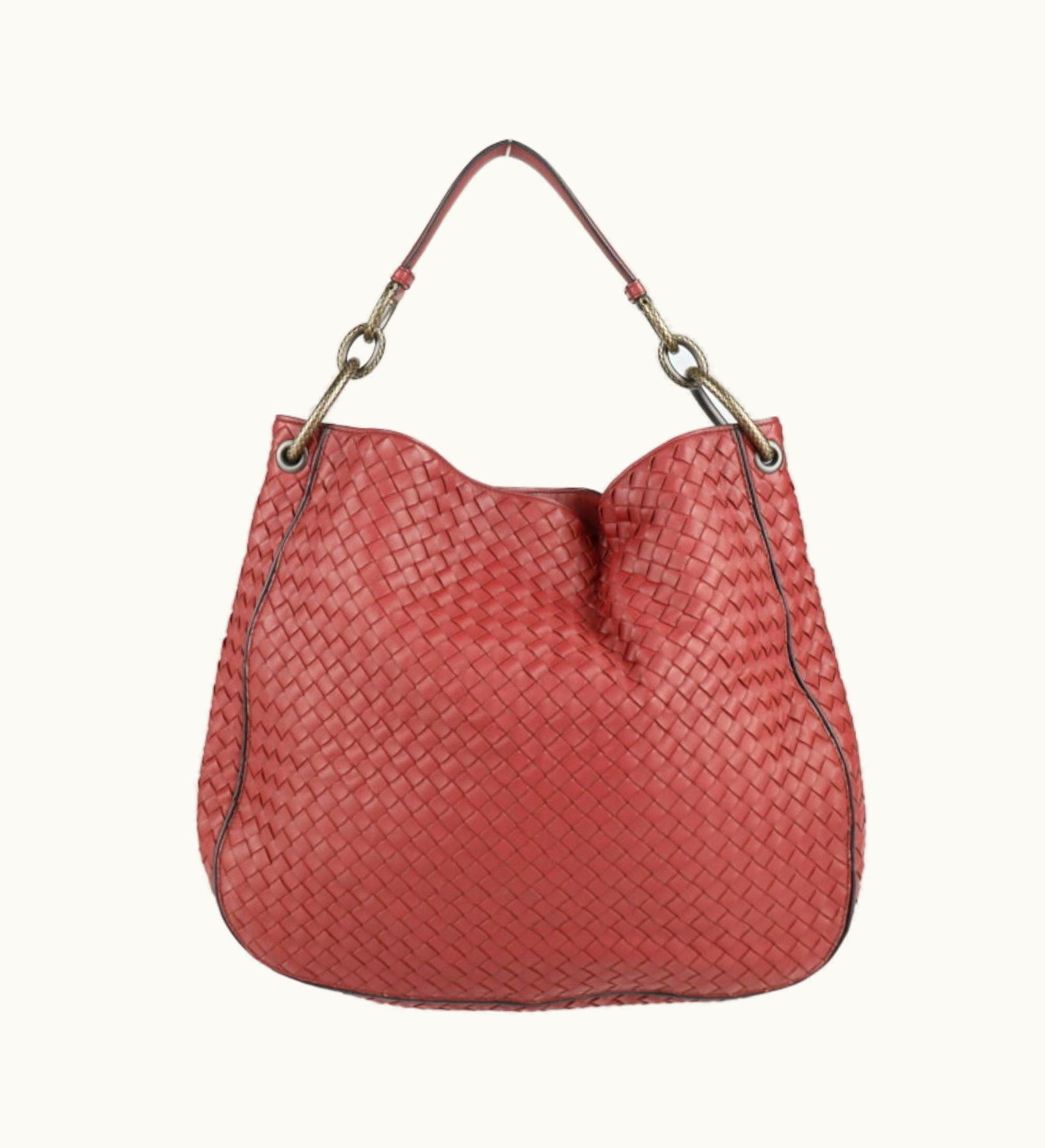 Bottega Veneta Bottega Veneta Intrecciato Shoulder Bag 467094 Vo0A 6443 Leather Red Brown One