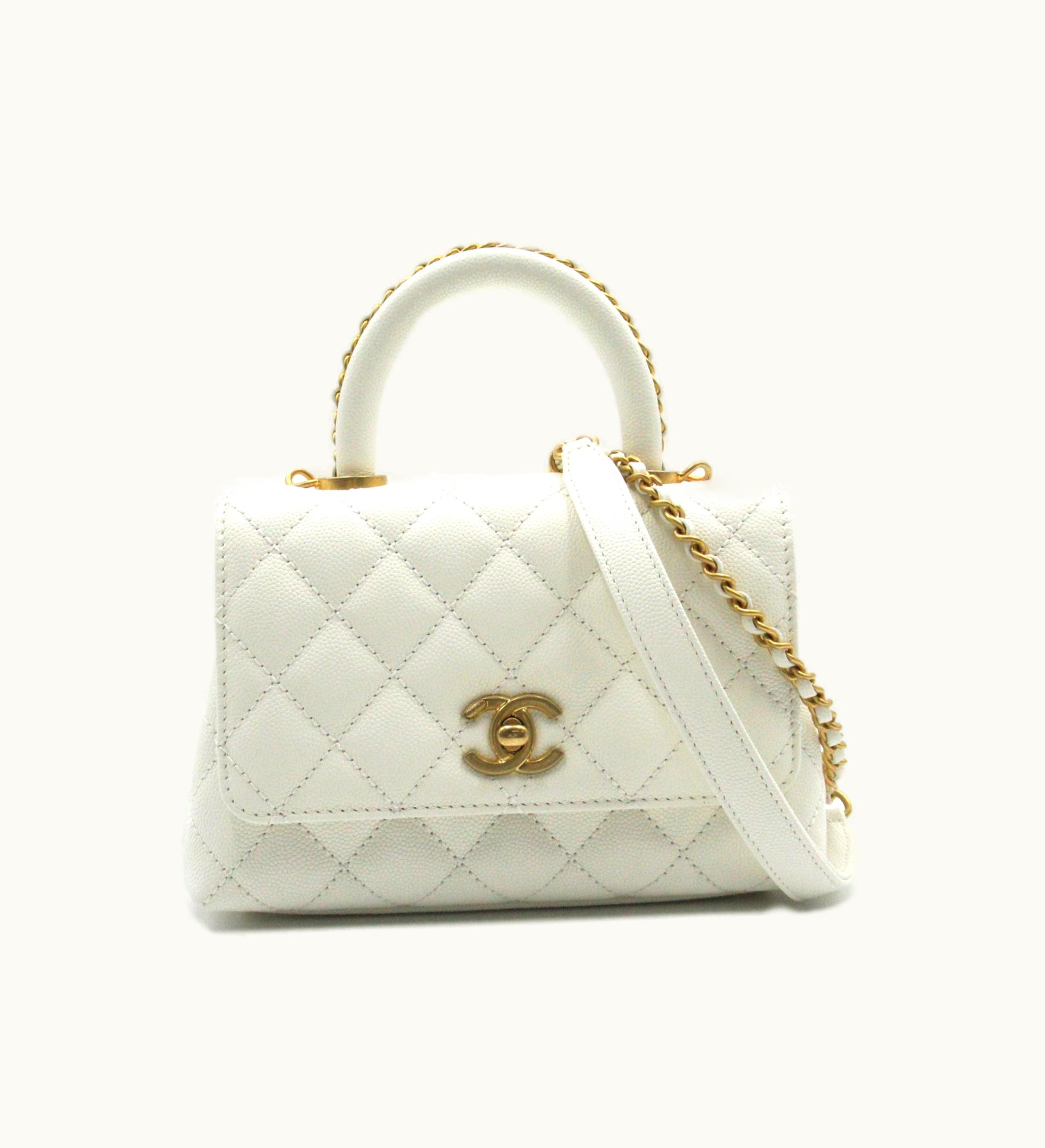 Chanel Chanel Coco Handle XXS White Caviar Skin [Grained Calf]