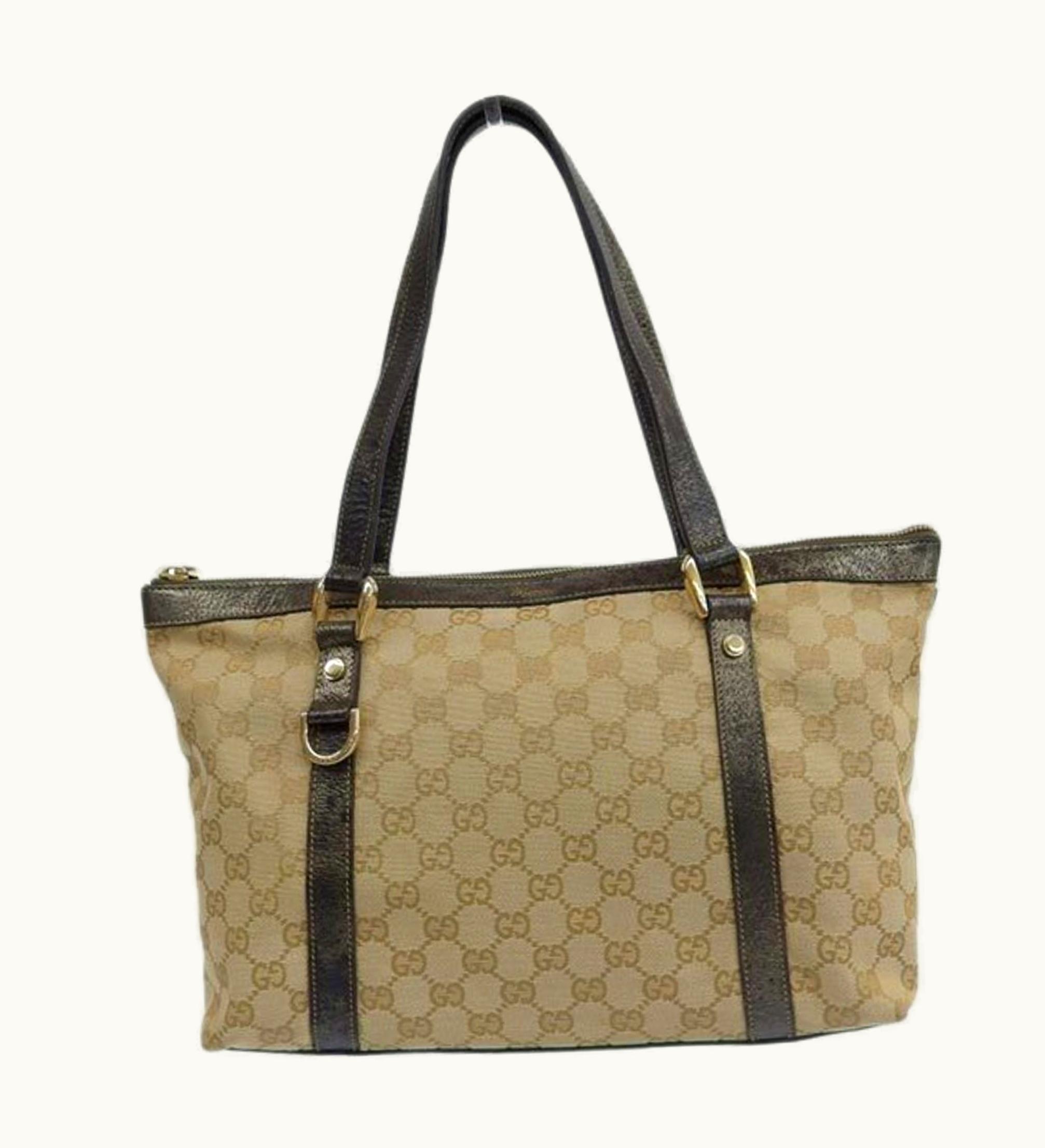 Gucci Gucci GG Canvas Tote Bag 141470 Beige Women's