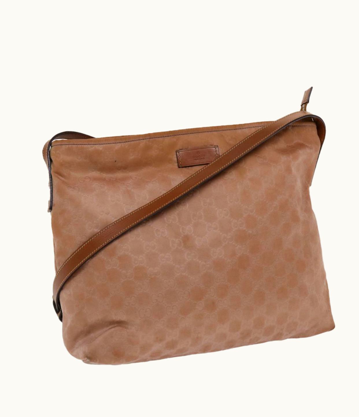 Gucci Gucci GG Canvas Shoulder Bag Nylon Pink Brown