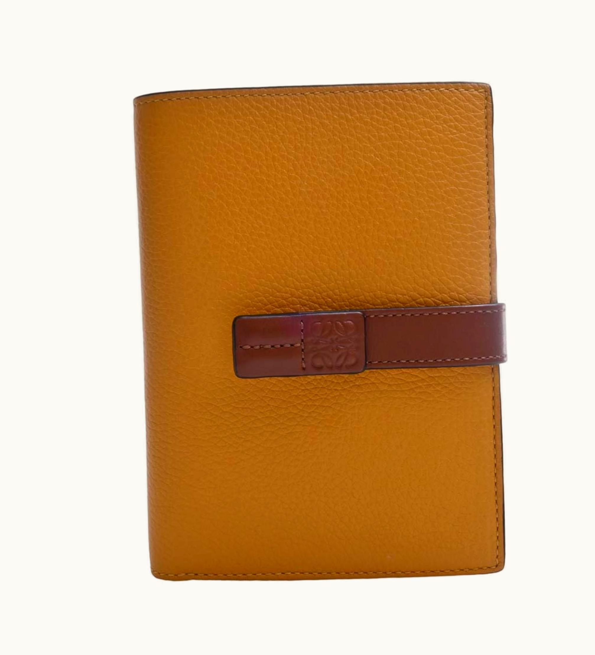 Loewe Loewe Leather Vertical Medium Wallet Bifold 124.12.S87 Yellow Ladies