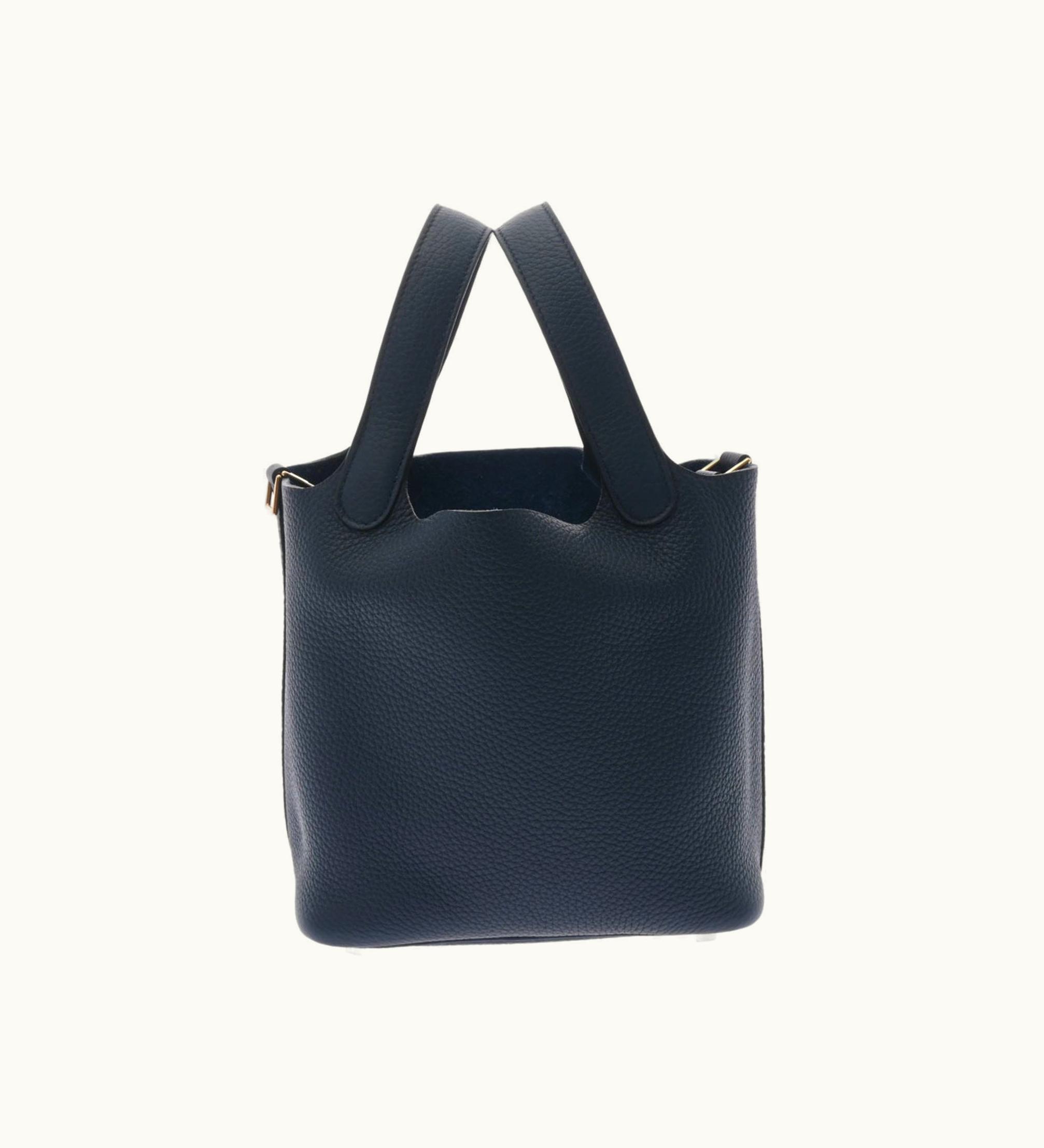 Hermès Hermès Picotin Lock PM Blue Saphir U Engraved [Around 2022] Women's Taurillon Clemence Handbag