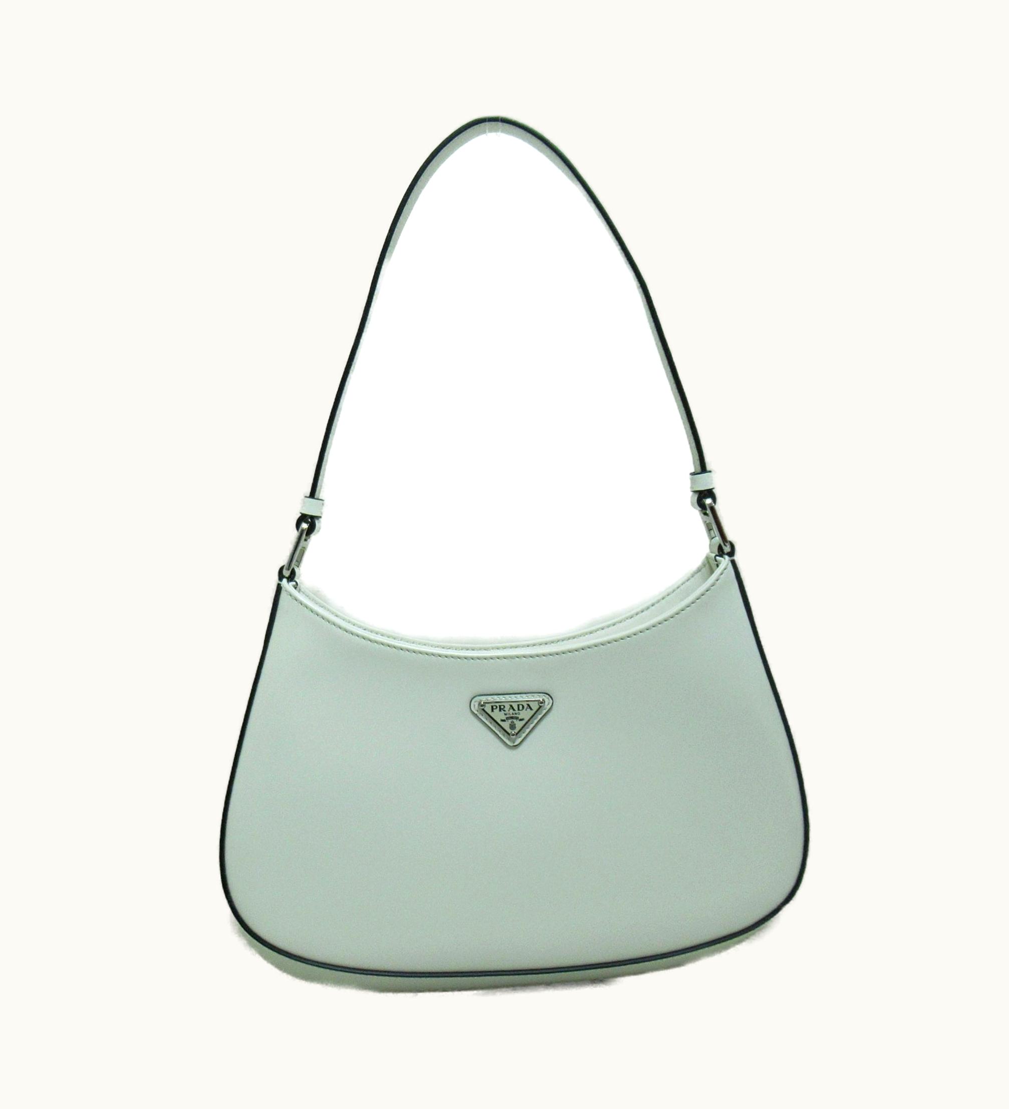 Prada Prada Leo Brushed Leather Shoulder Bag White Calfskin [Cowhide] 1Bc499Zo6F0Pg7