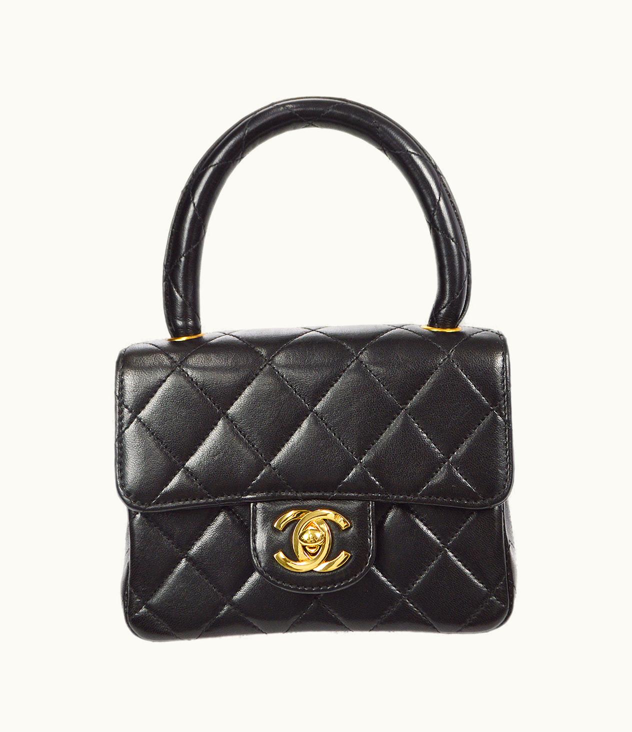 Chanel Chanel Classic Flap Micro Square Handbag Black Lambskin 96837