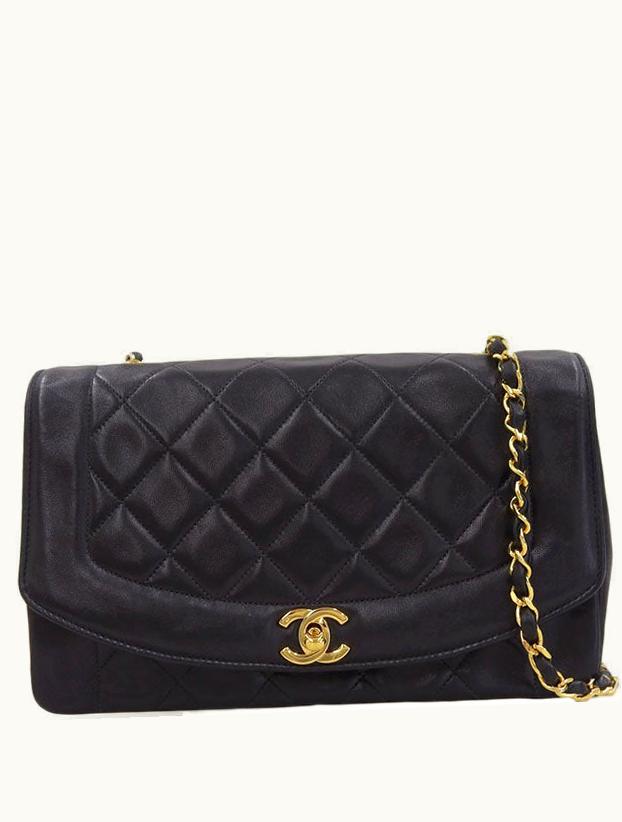 Chanel Chanel Diana 1992 Flap Chain Bag 25cm Black